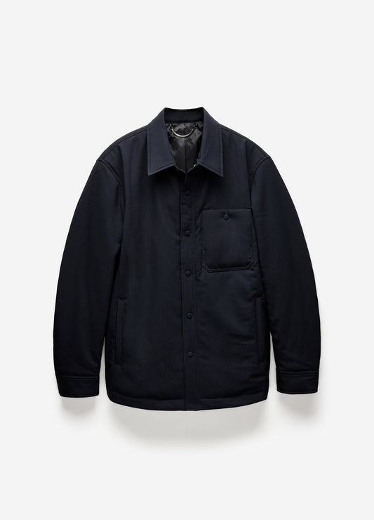 Padded Wool Shirt Jacket Navy Dark