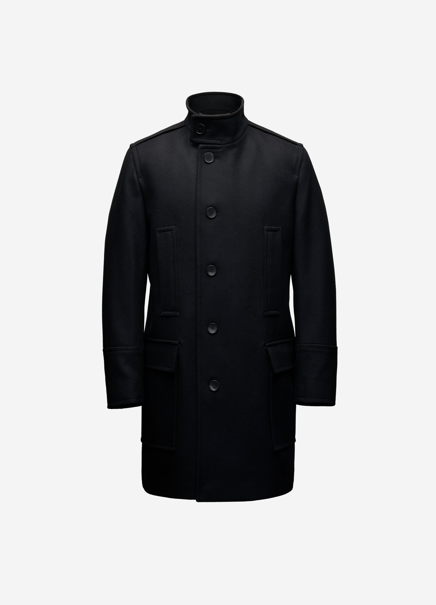 Military Melton Coat Black