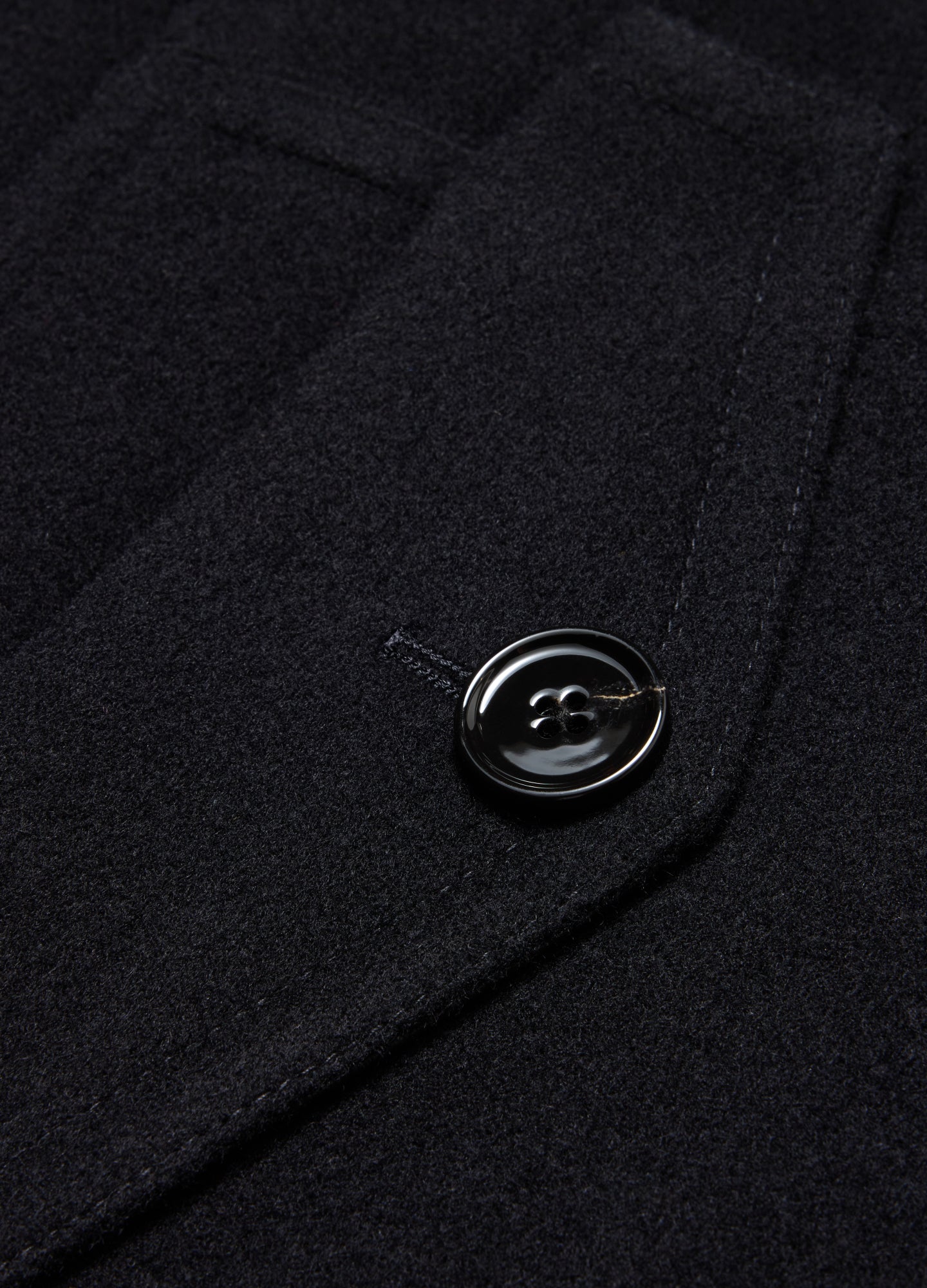 Wool Funnel Neck Coat Black
