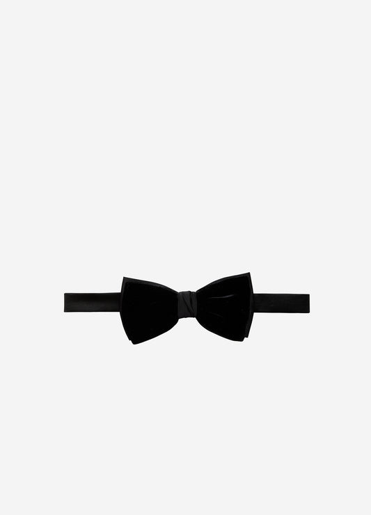 Velvet Silk Bow Tie Black