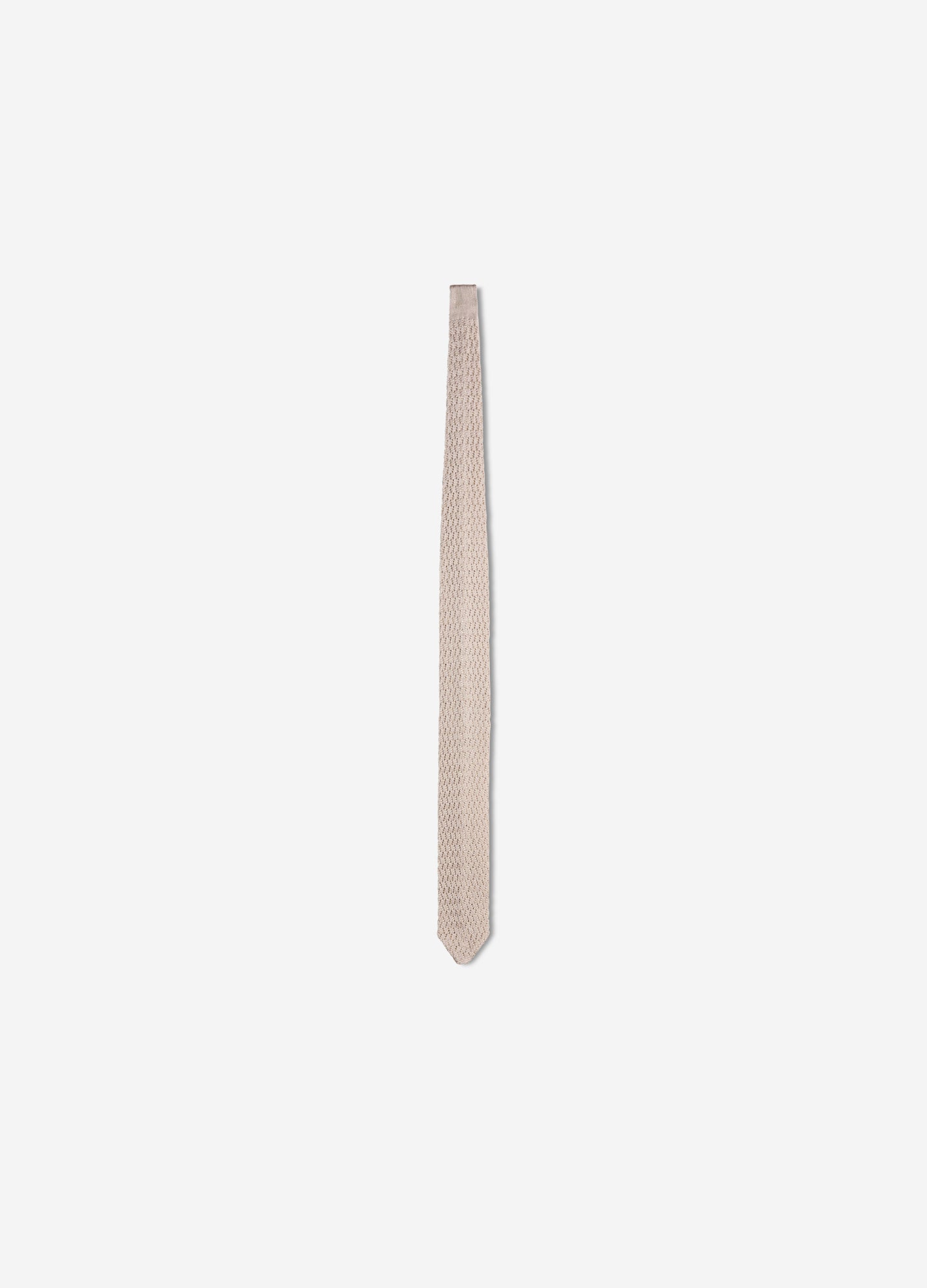 Zig Zag Silk Knitted Tie Natural