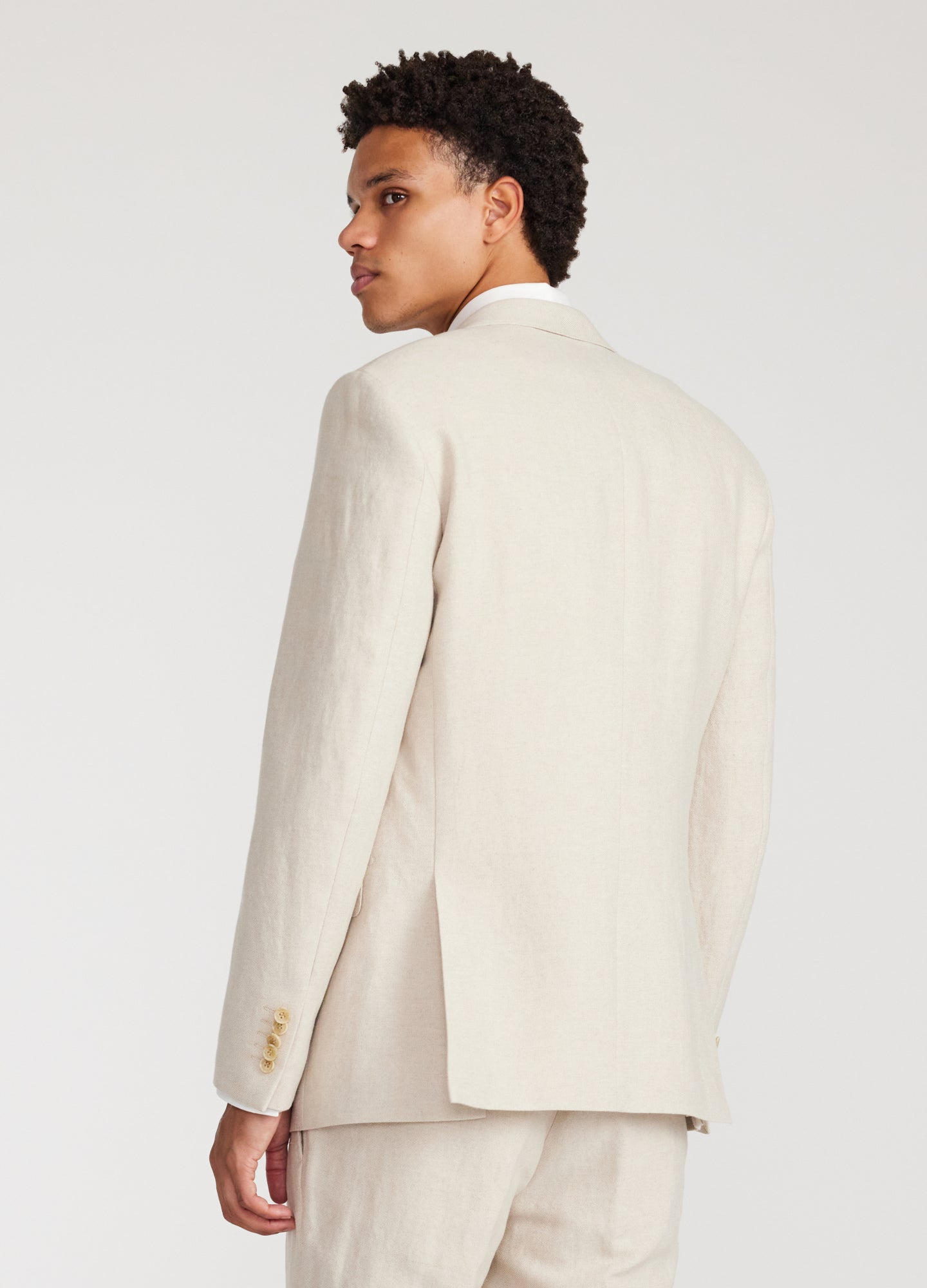 Linen Cotton Twill Suit Pants Natural