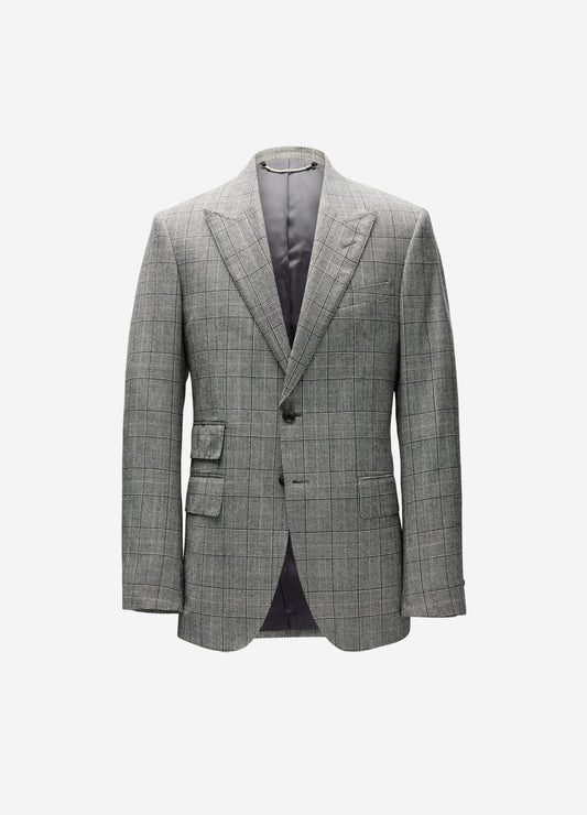 Glen Check Suit Jacket Grey