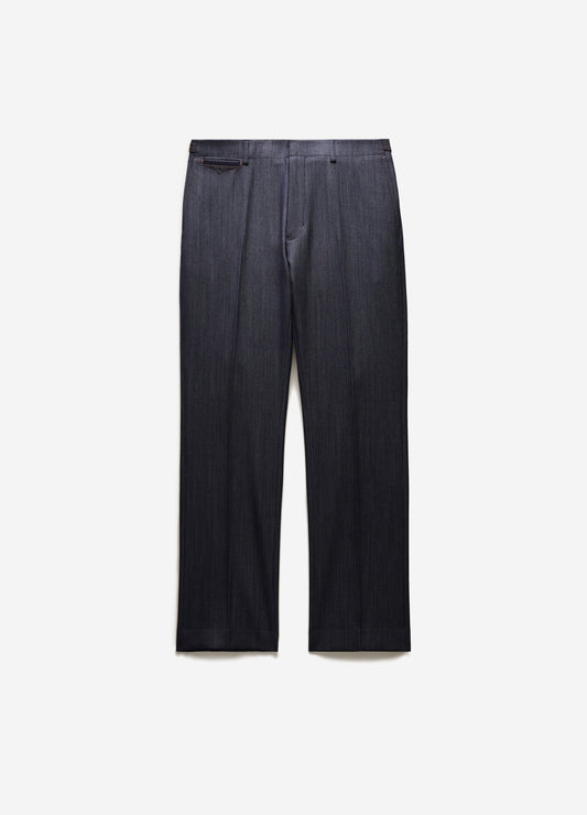 Wool Denim Suit Pants Navy