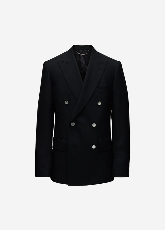 Wool Double-Breasted Blazer Black