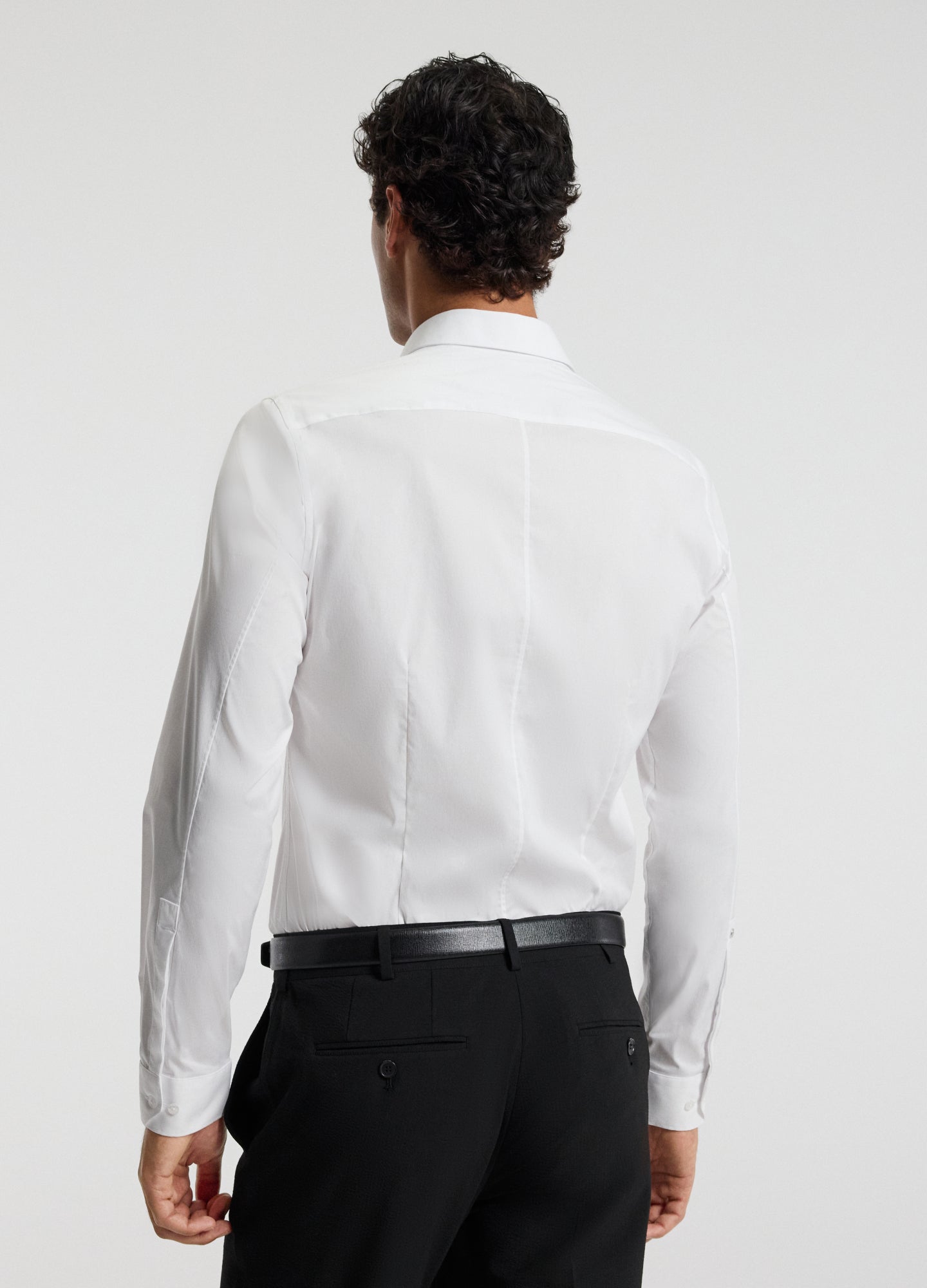 Stretch Cotton Poplin Shirt White