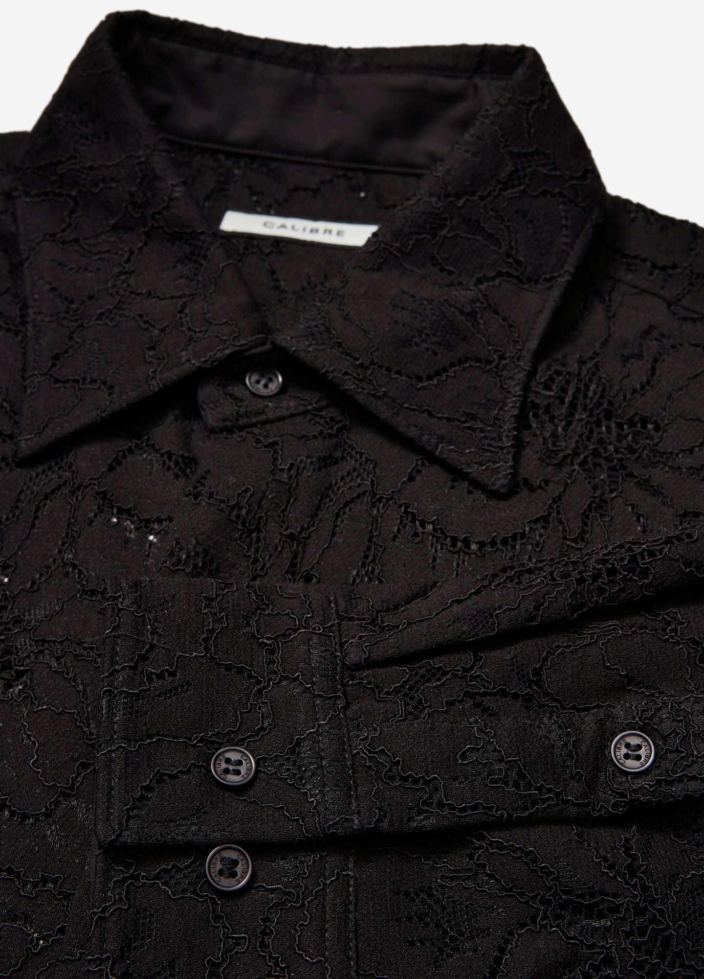 Stretch Lace Shirt Black