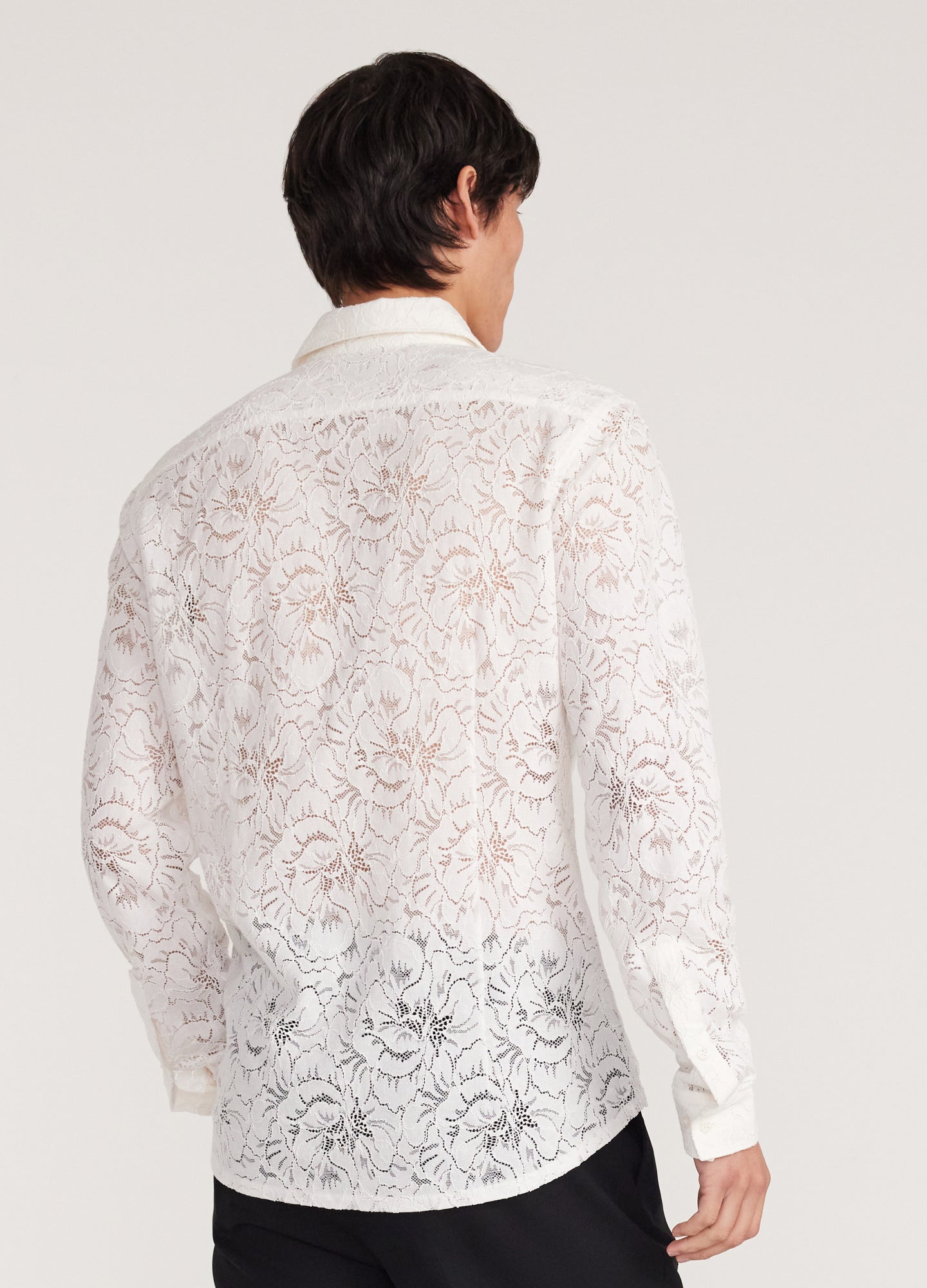 Stretch Lace Shirt Ivory
