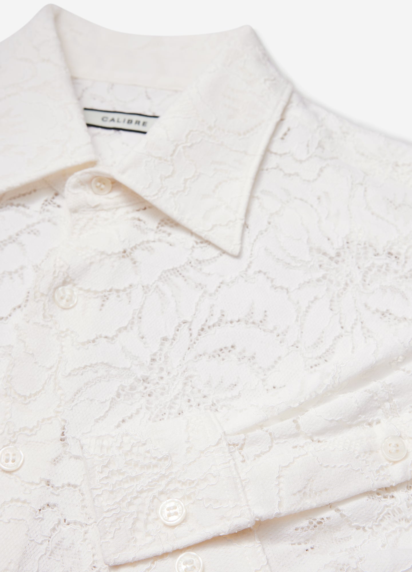 Stretch Lace Shirt Ivory