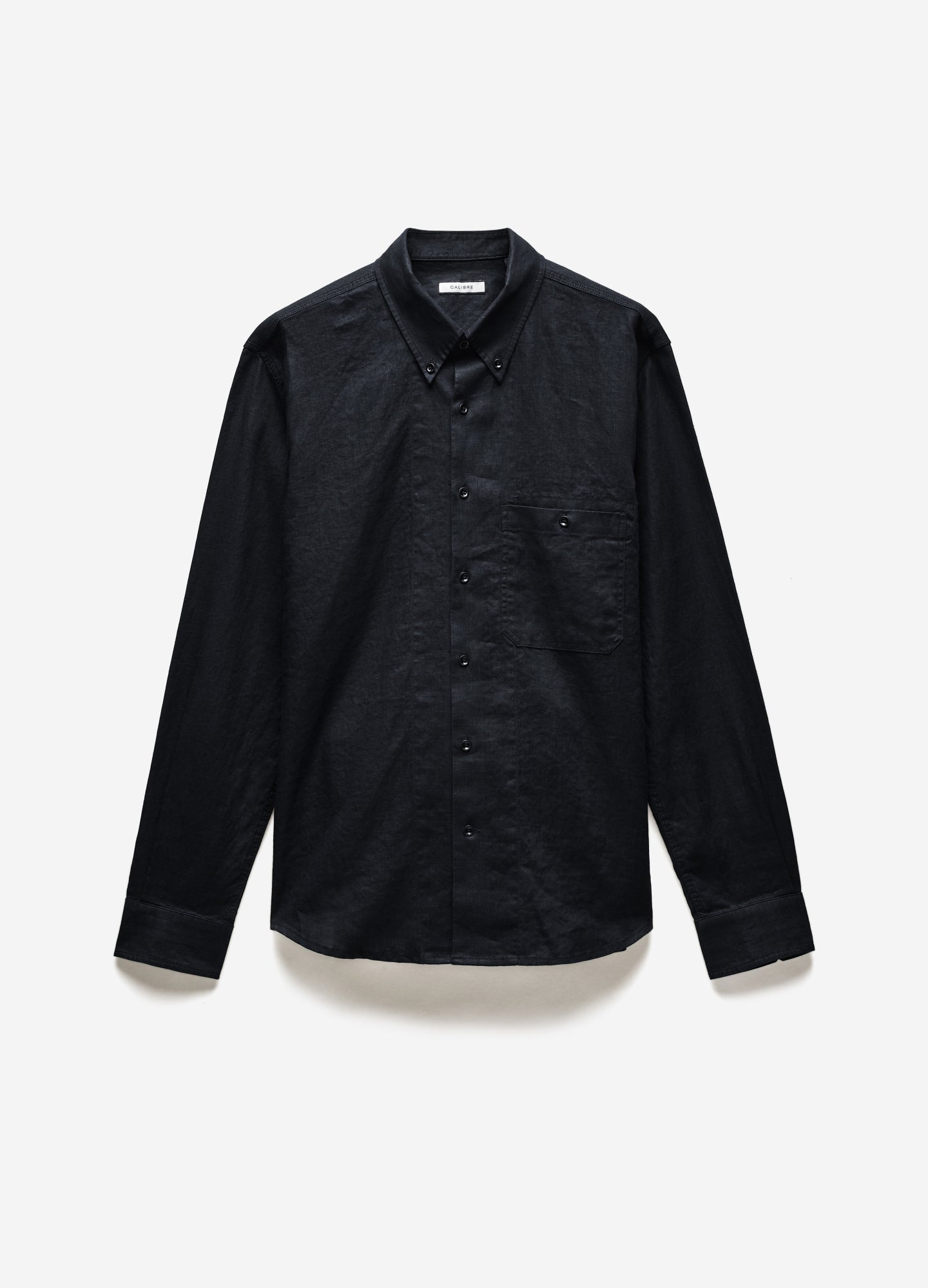 Washed Linen Shirt Black