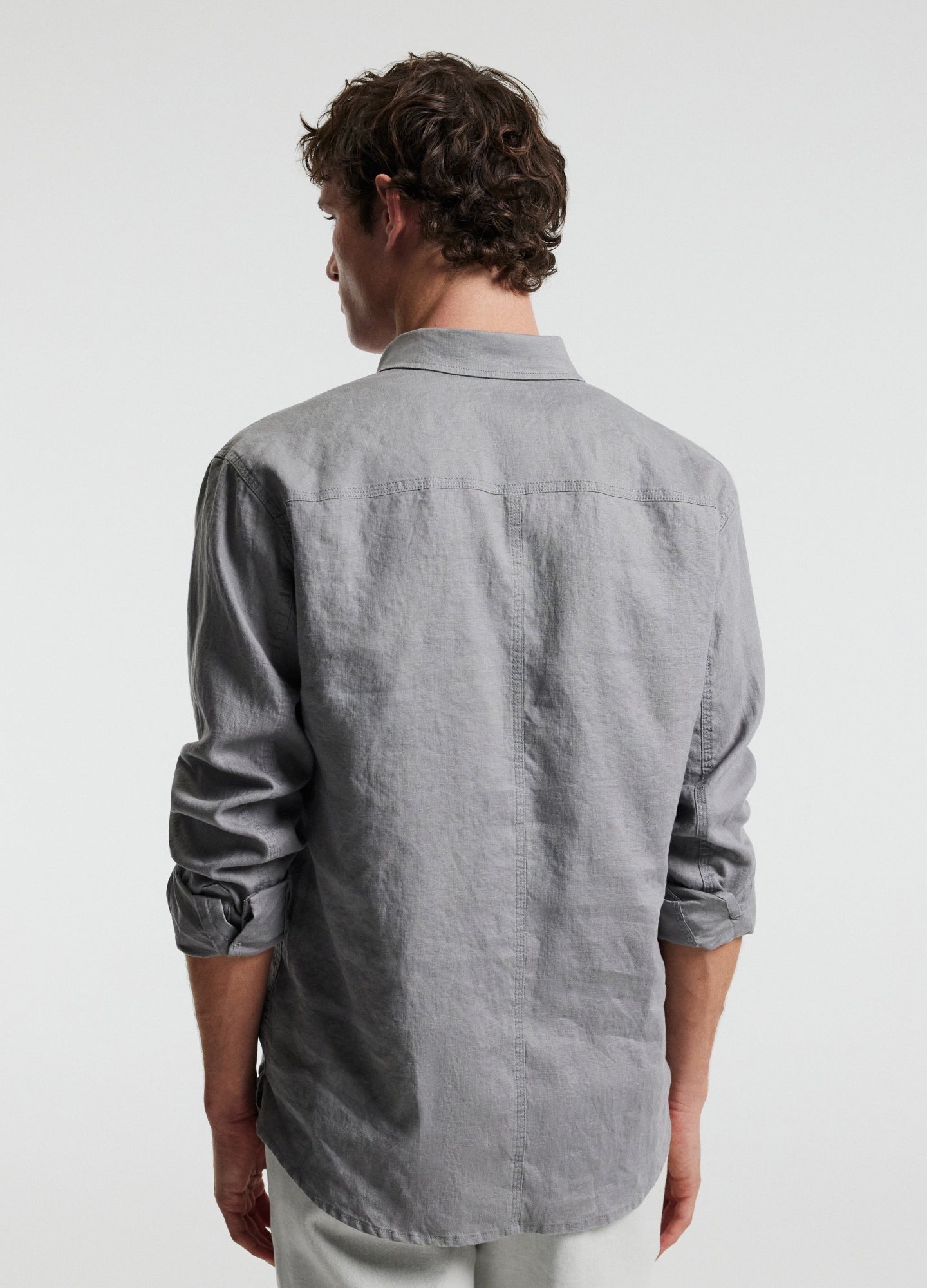 Washed Linen Shirt Dark Ash
