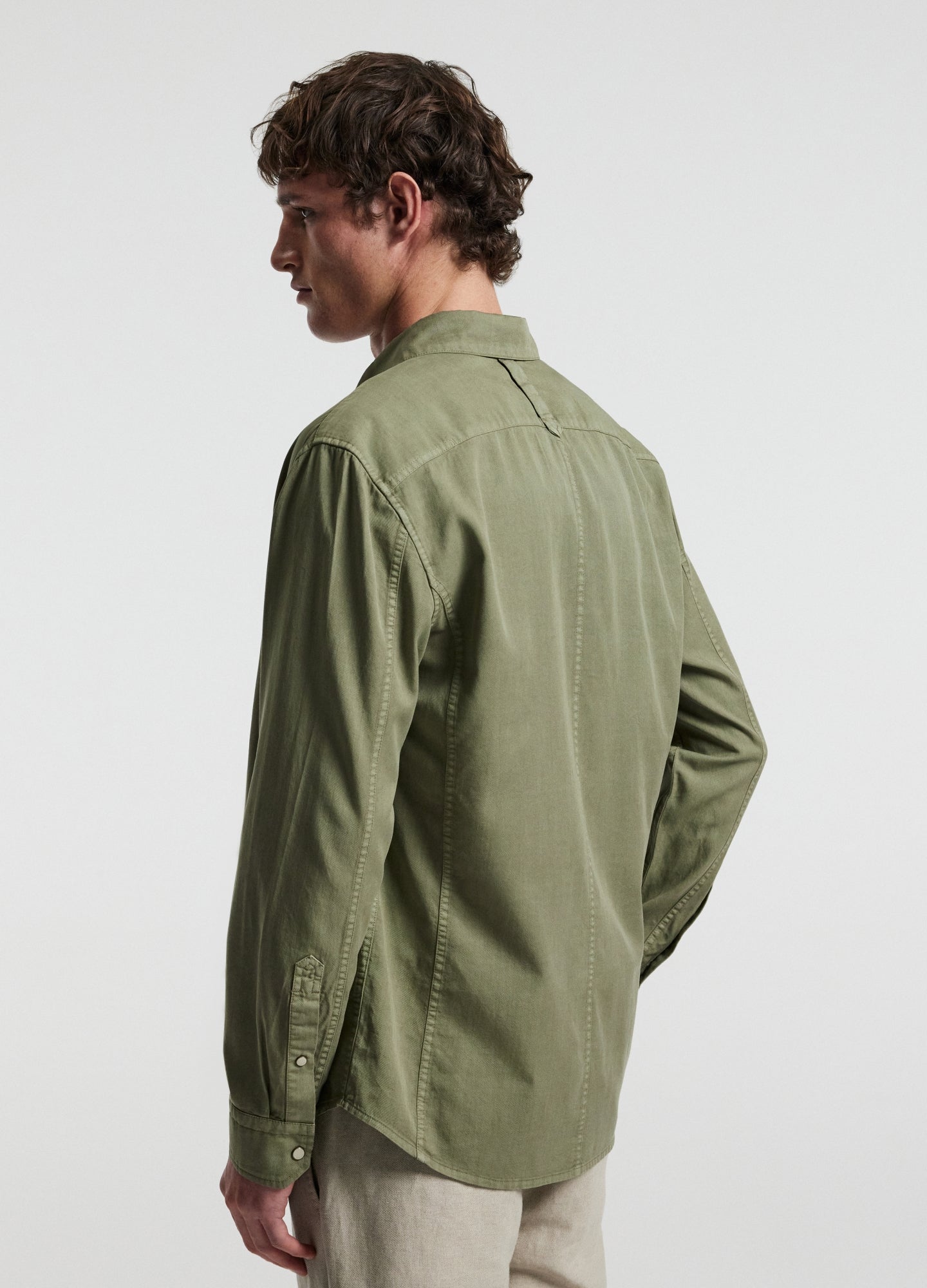 Washed Cotton Lyocell Shirt Sage