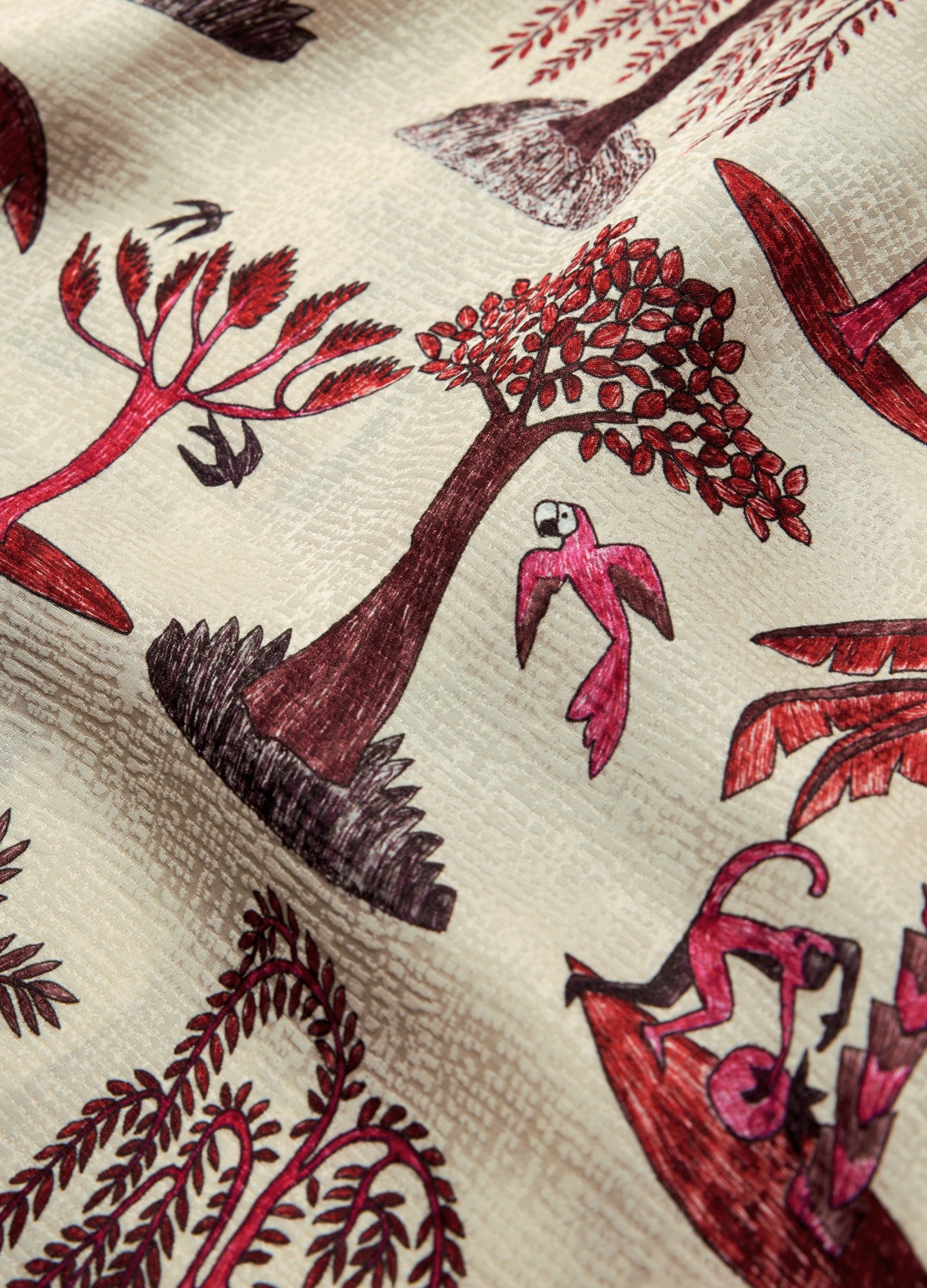 Island Print Short Sleeve Shirt Pink