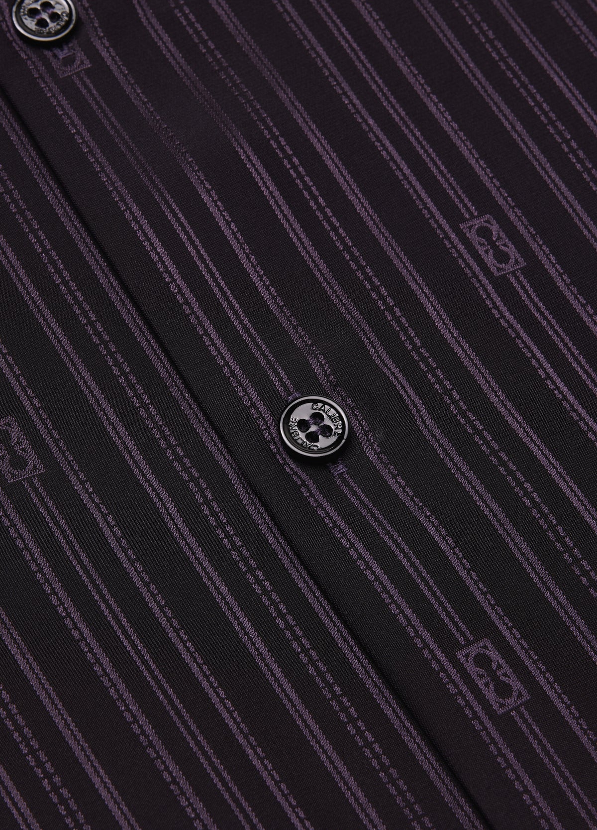 Camp Collar Jacquard Monogram Shirt Plum