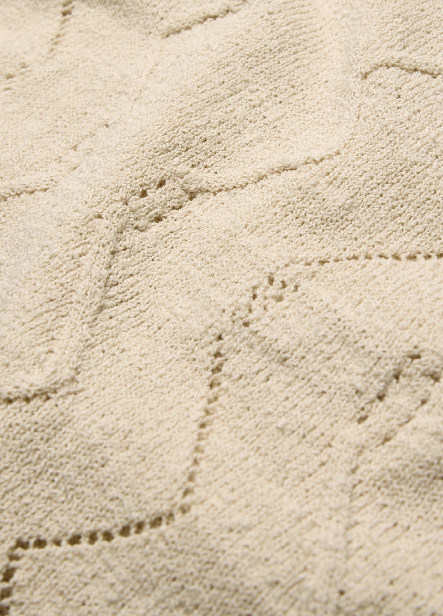 Bouclé Open Neck Polo Biscuit