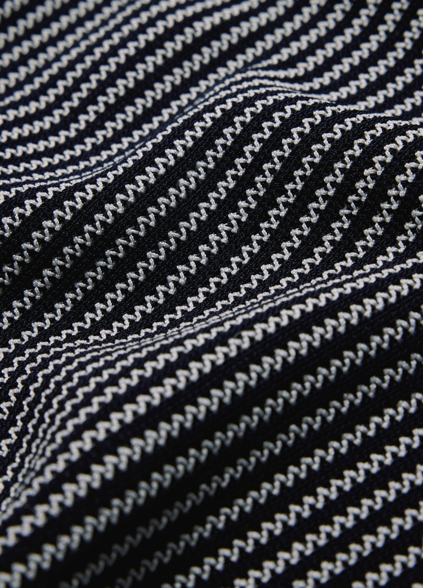 Panelled Stripe Knit Shirt Navy