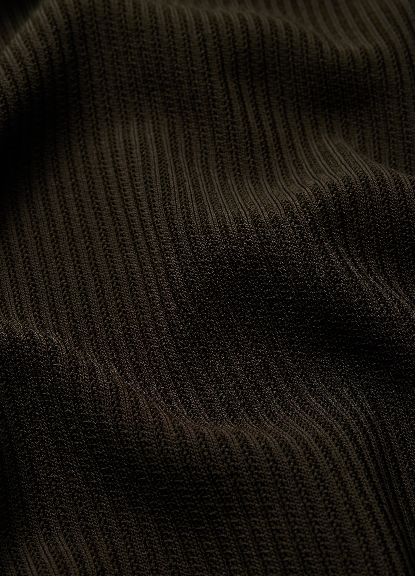 Linear Rib Knit Shirt Dark Khaki