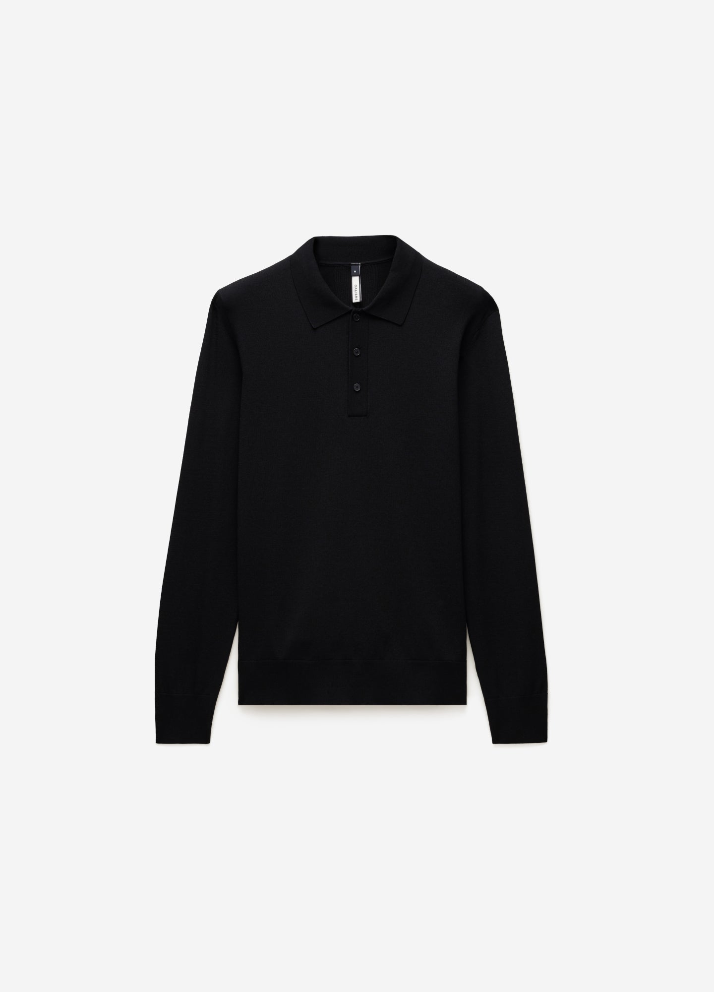Long Sleeved Tech Knit Polo Black