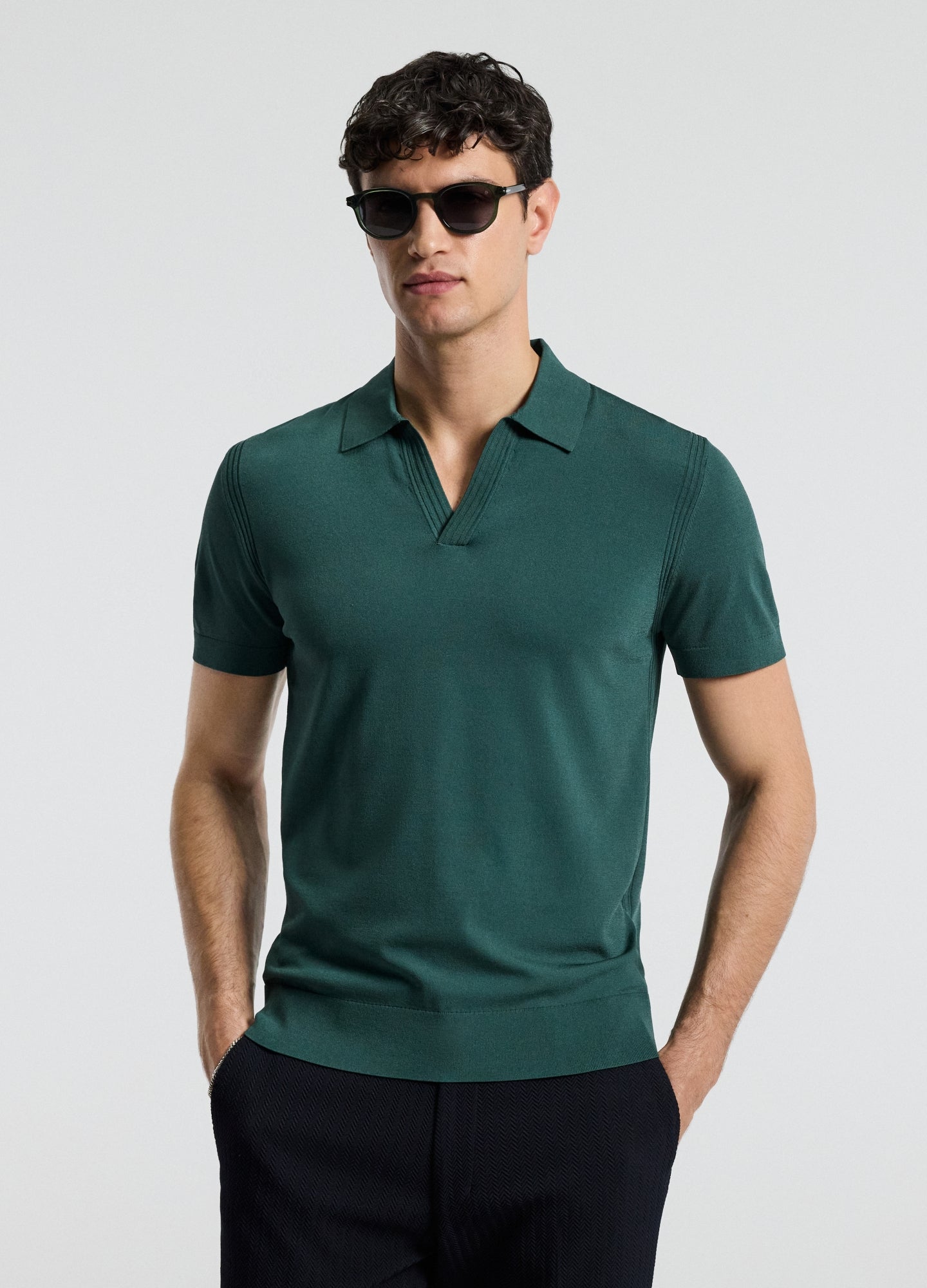 Tech Shoulder Trim Polo Sea Green