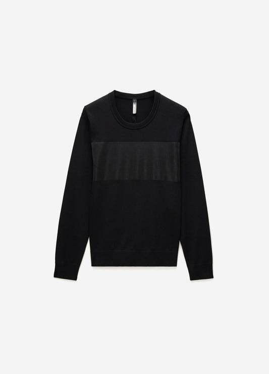 Bonded Stripe Sweater Black