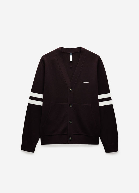 Varsity Cardigan Aubergine