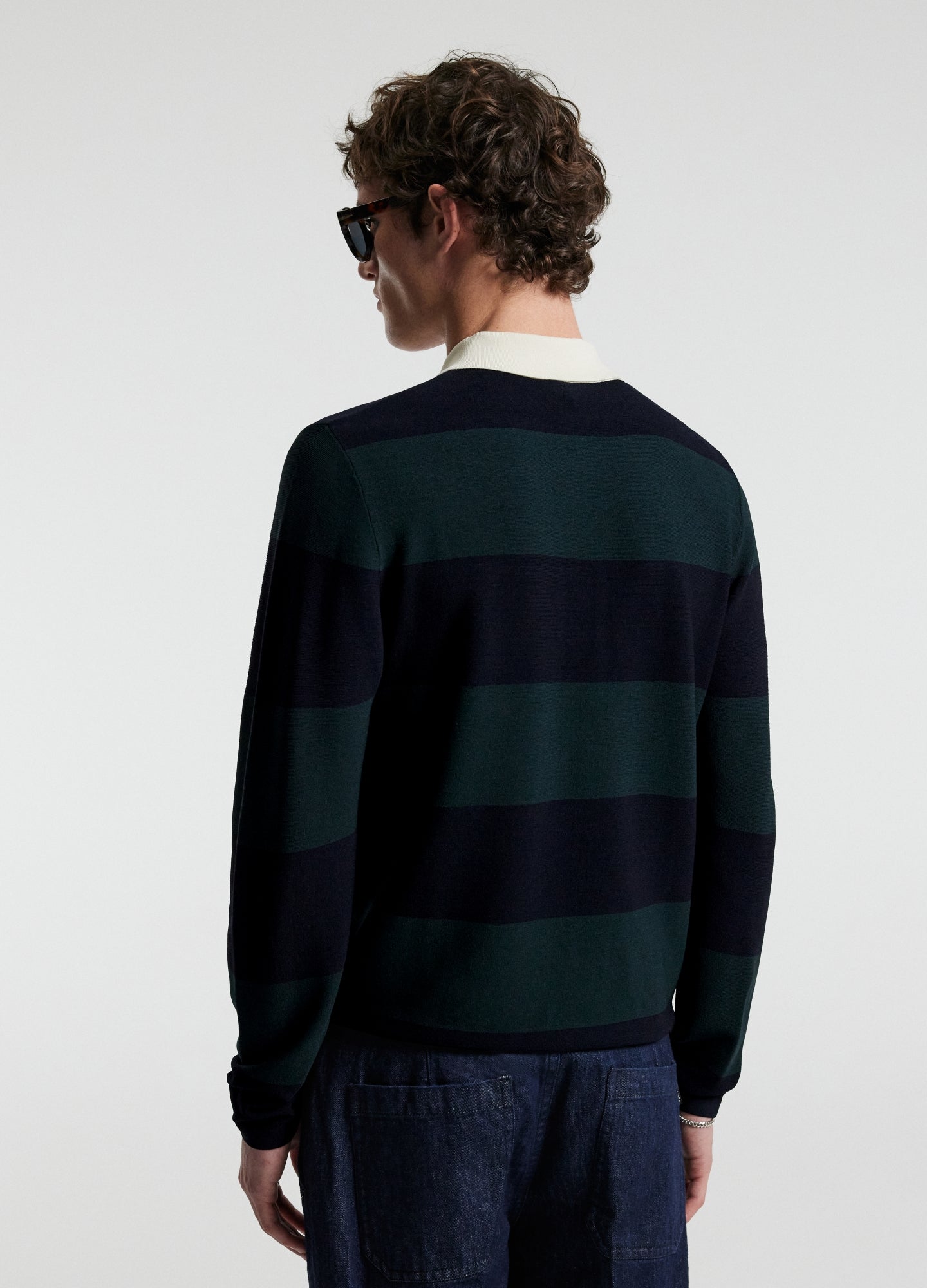Striped Long Sleeve Rugby Navy