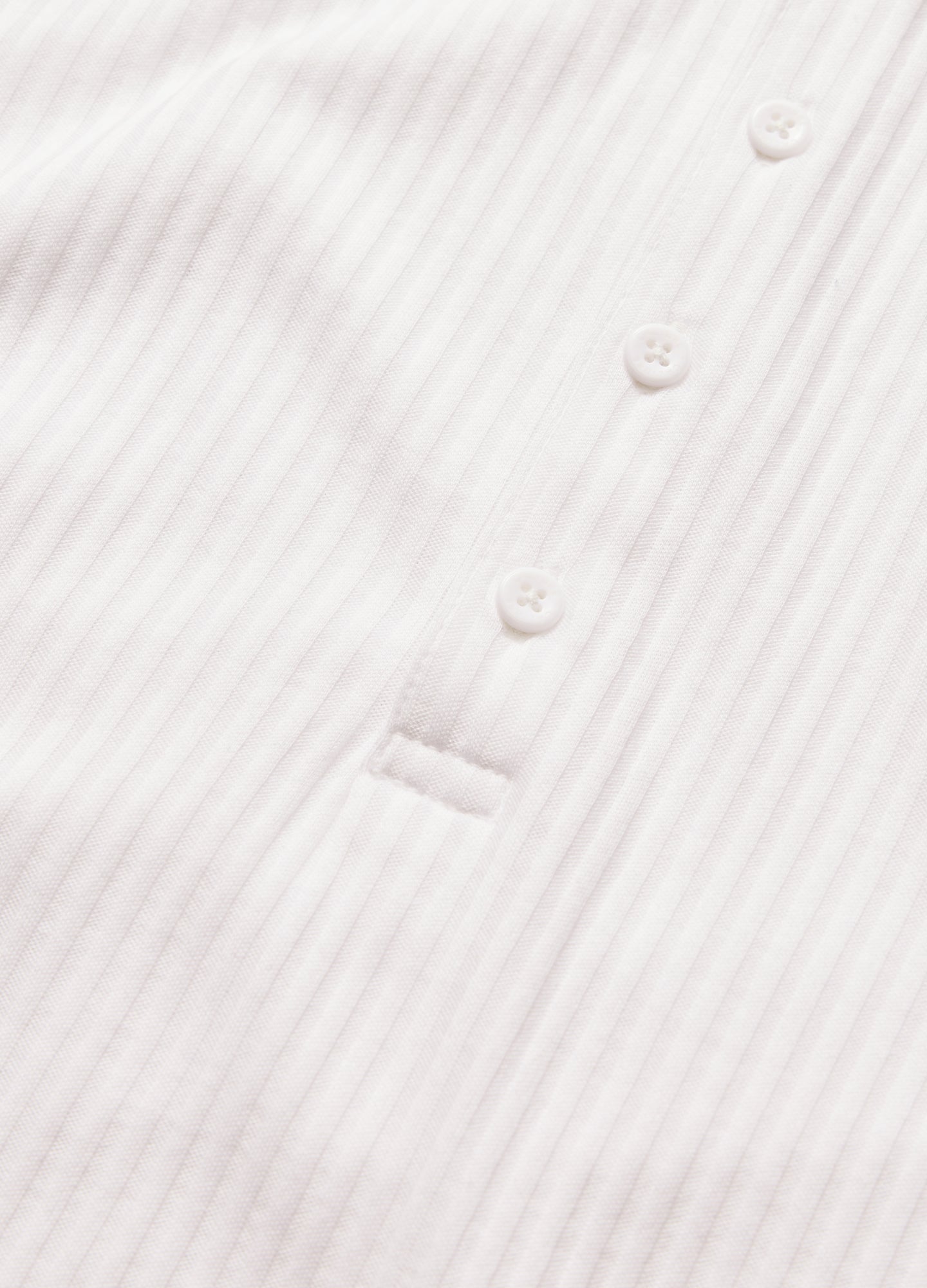 Long Sleeve Ribbed Henley Top Off White