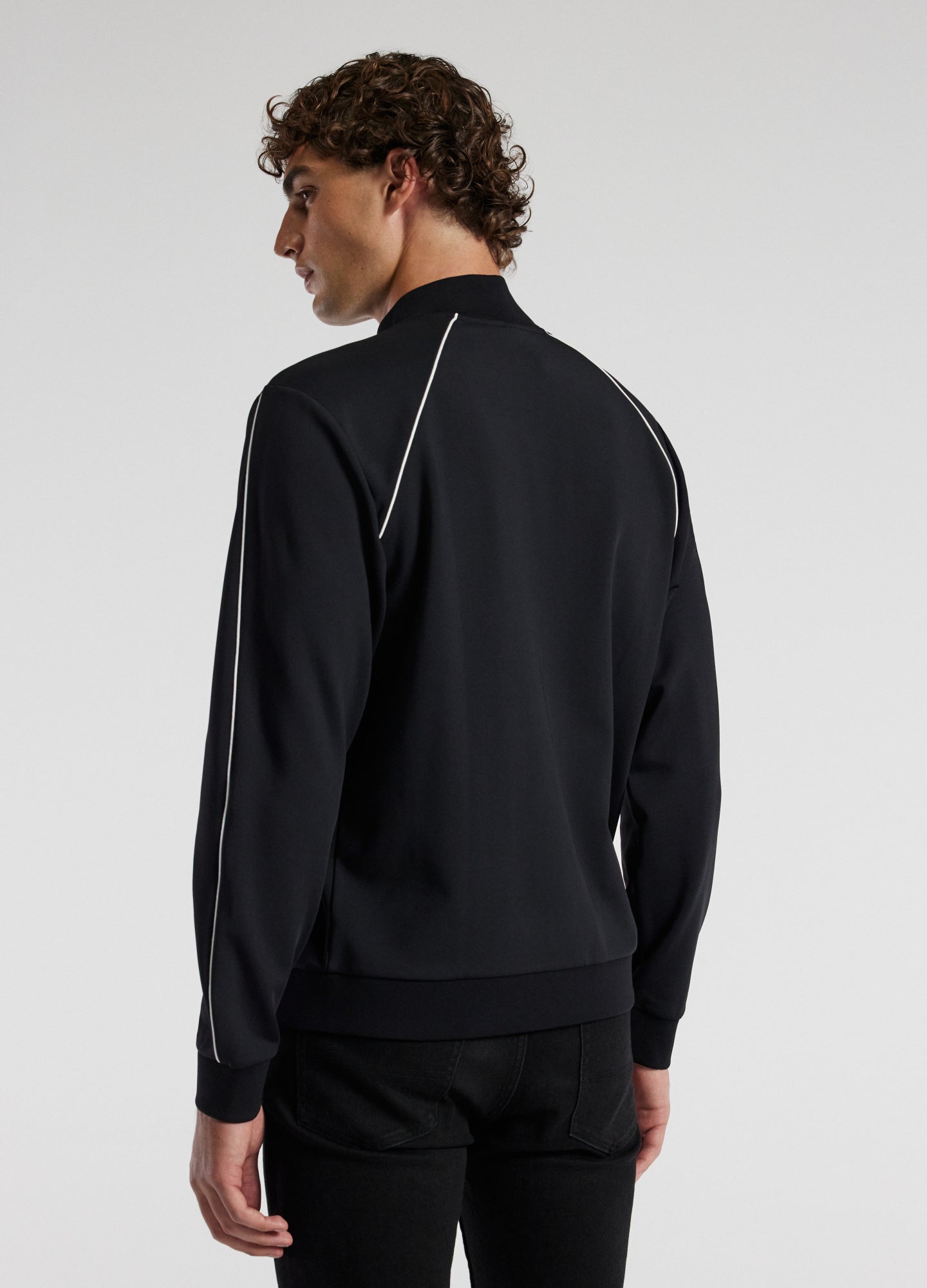Contrast Jersey Track Jacket Black