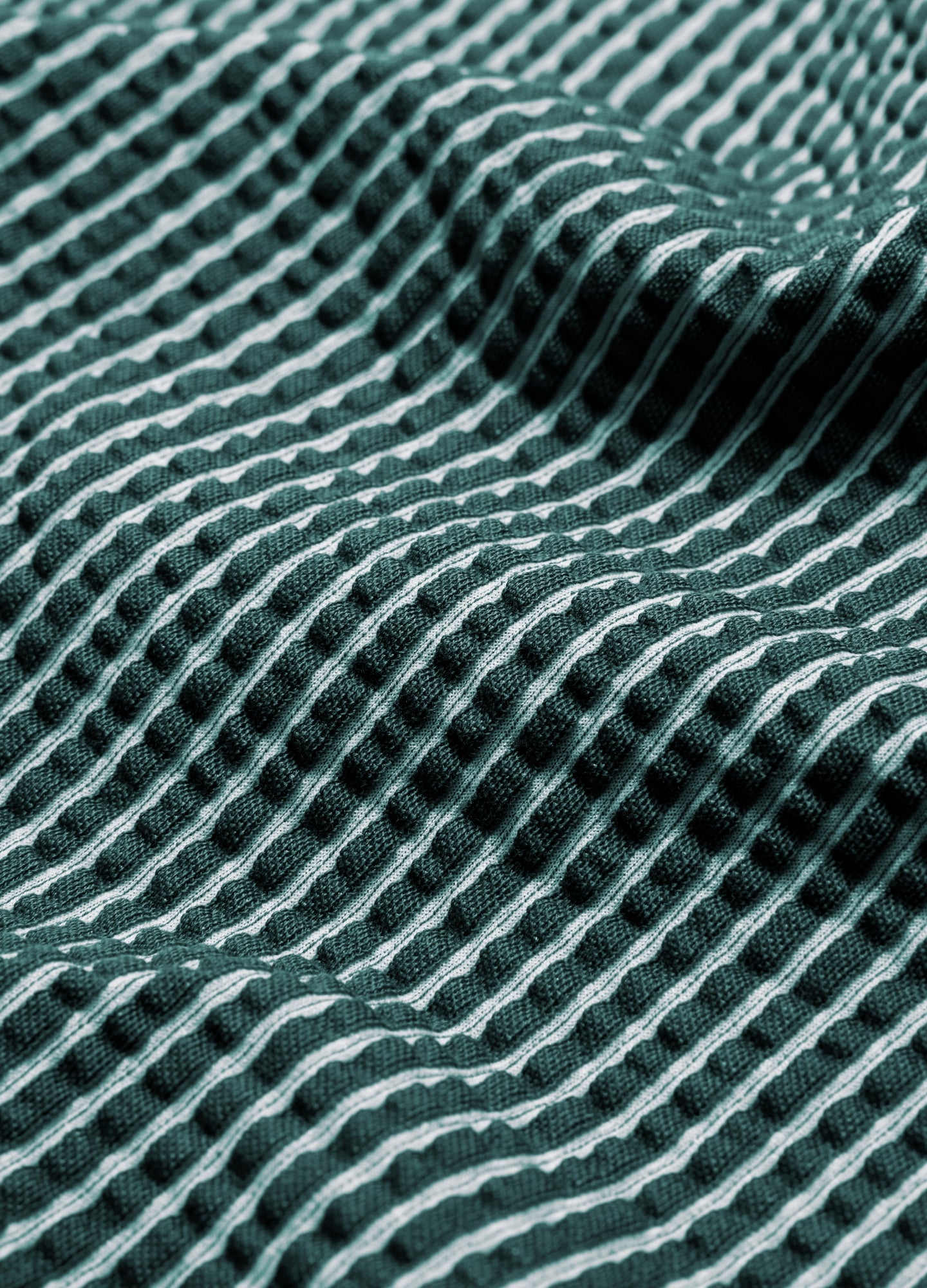 Striped Seersucker Knit Polo Sea Green