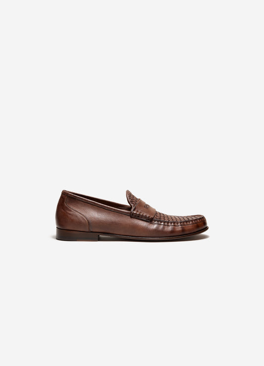 Woven Insert Loafer Tan
