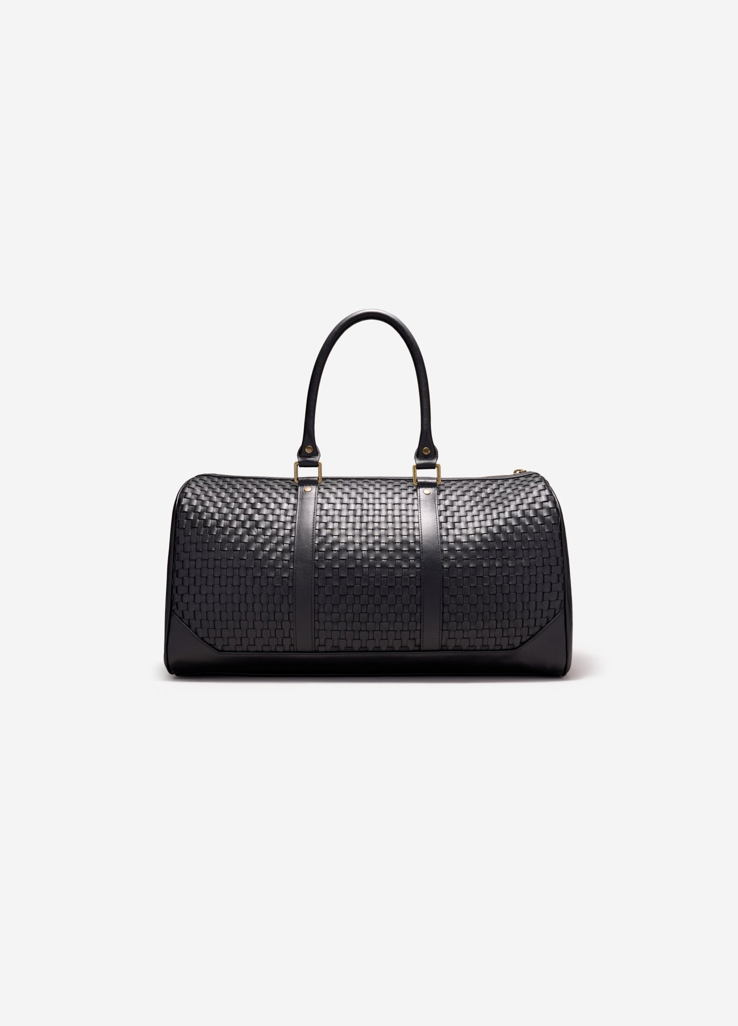 Woven Leather Carryall Black