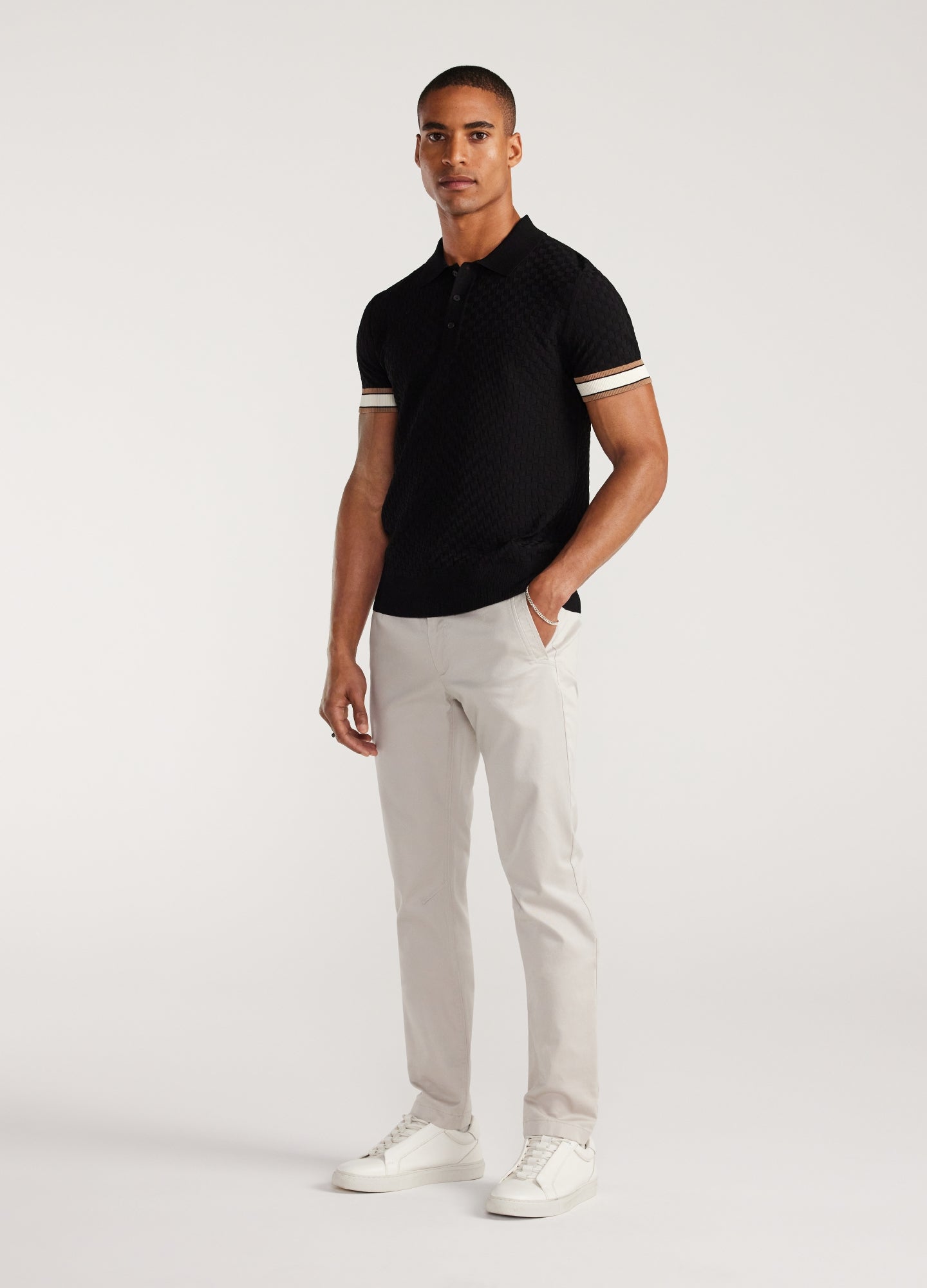 Slim Fit Cotton Stretch Chinos Stone
