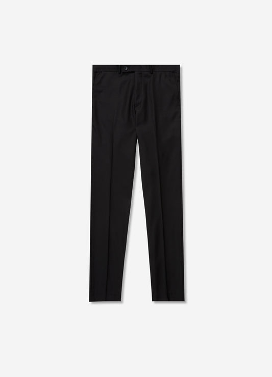 Slim Wool Twill Pant Black