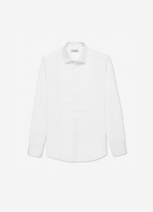 Stretch Cotton Poplin Shirt White