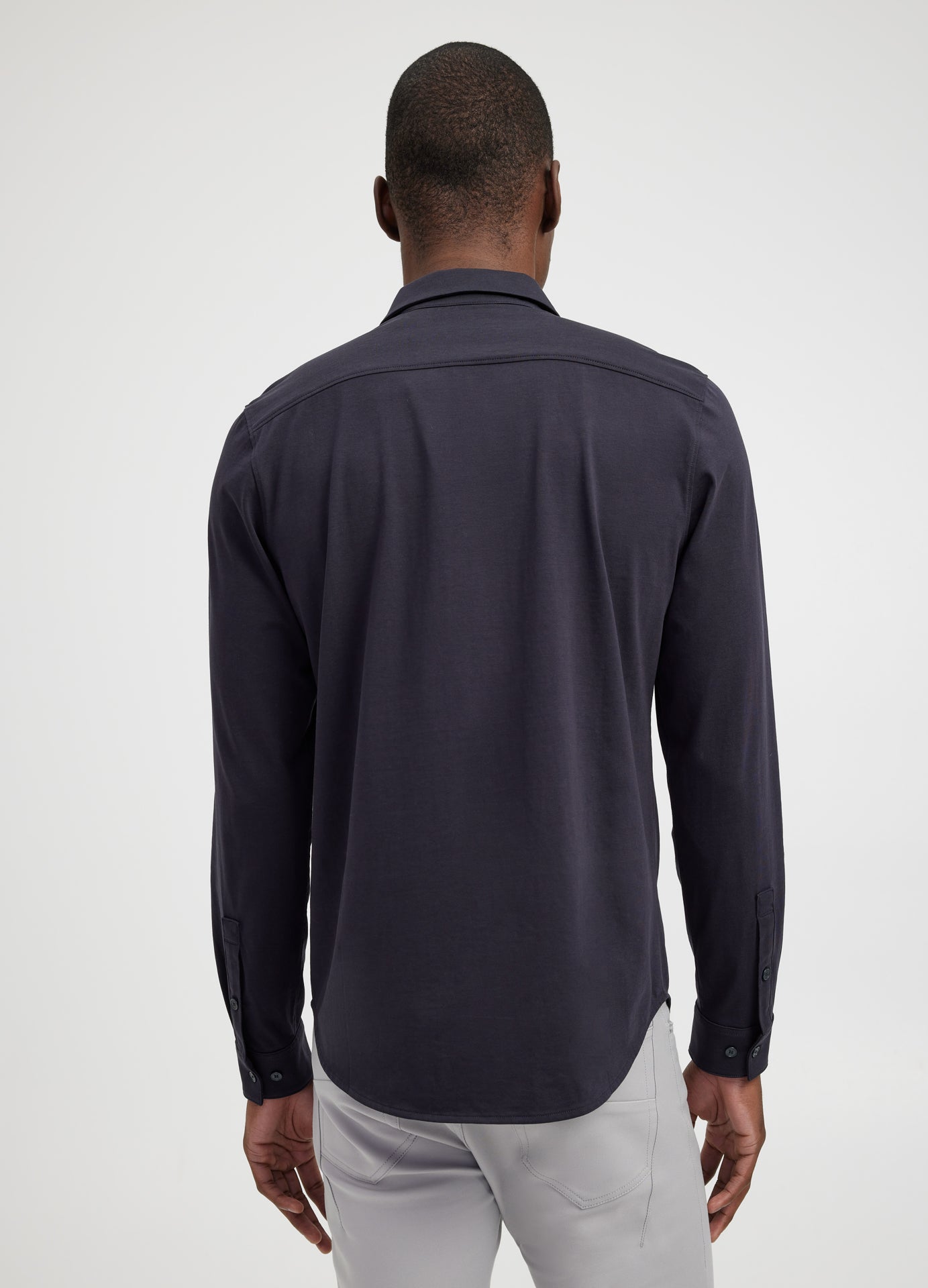 Tech Cotton Knit Shirt Navy