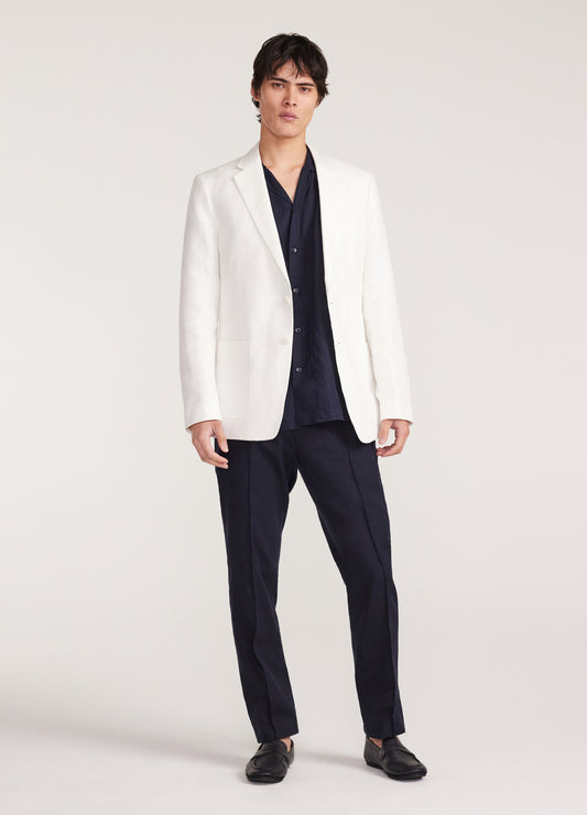 Basketweave Blazer White