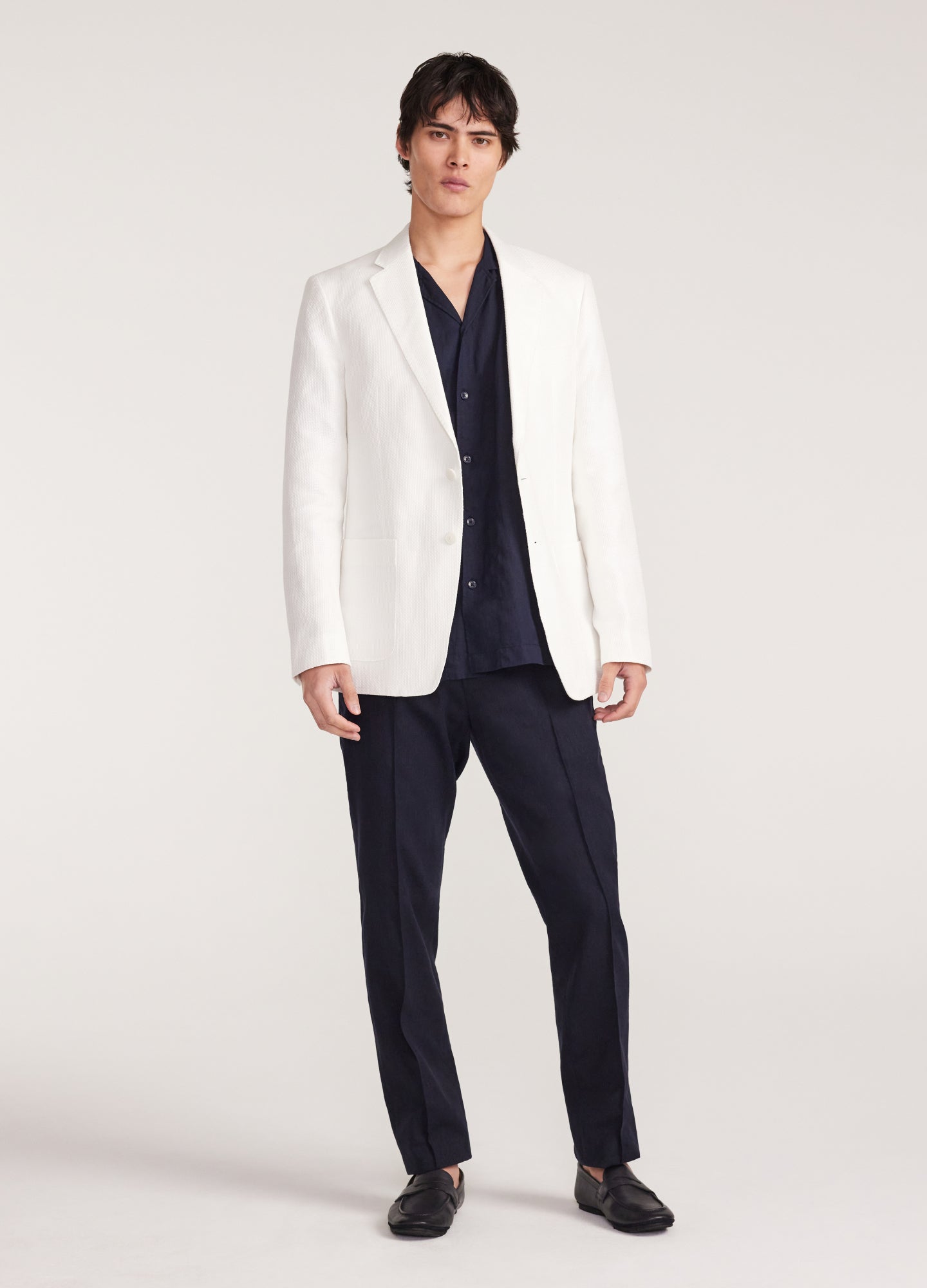 Basketweave Blazer White