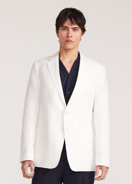 Basketweave Blazer White