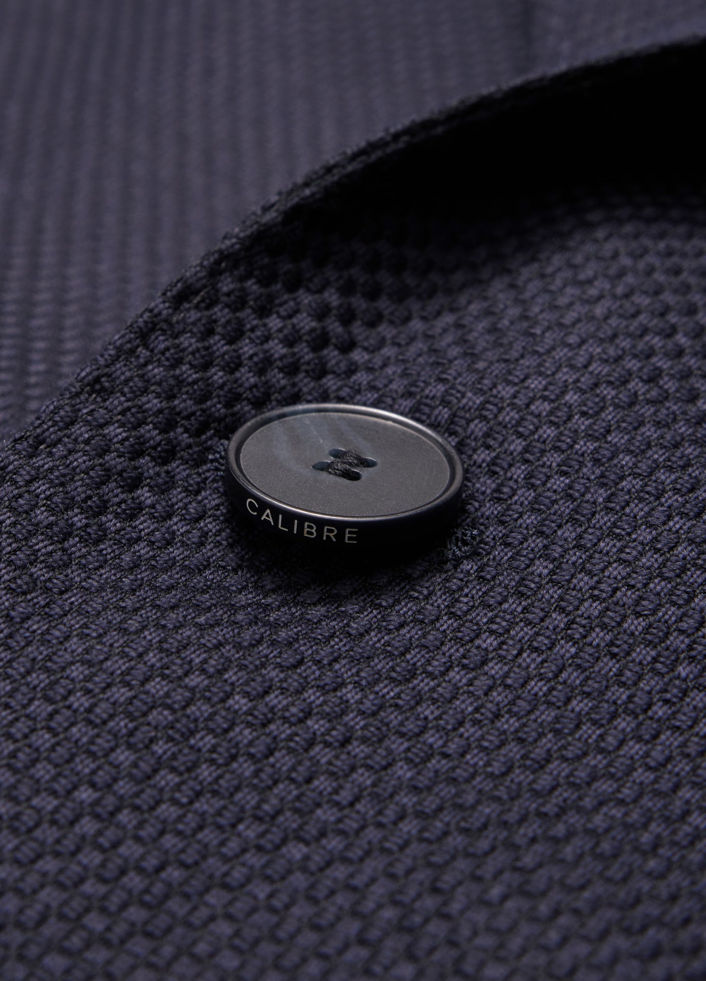 Wool Cashmere Textured Blazer Navy