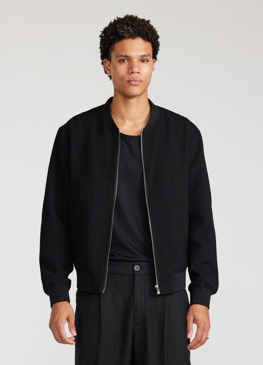 Textured Bomber Jacket Black