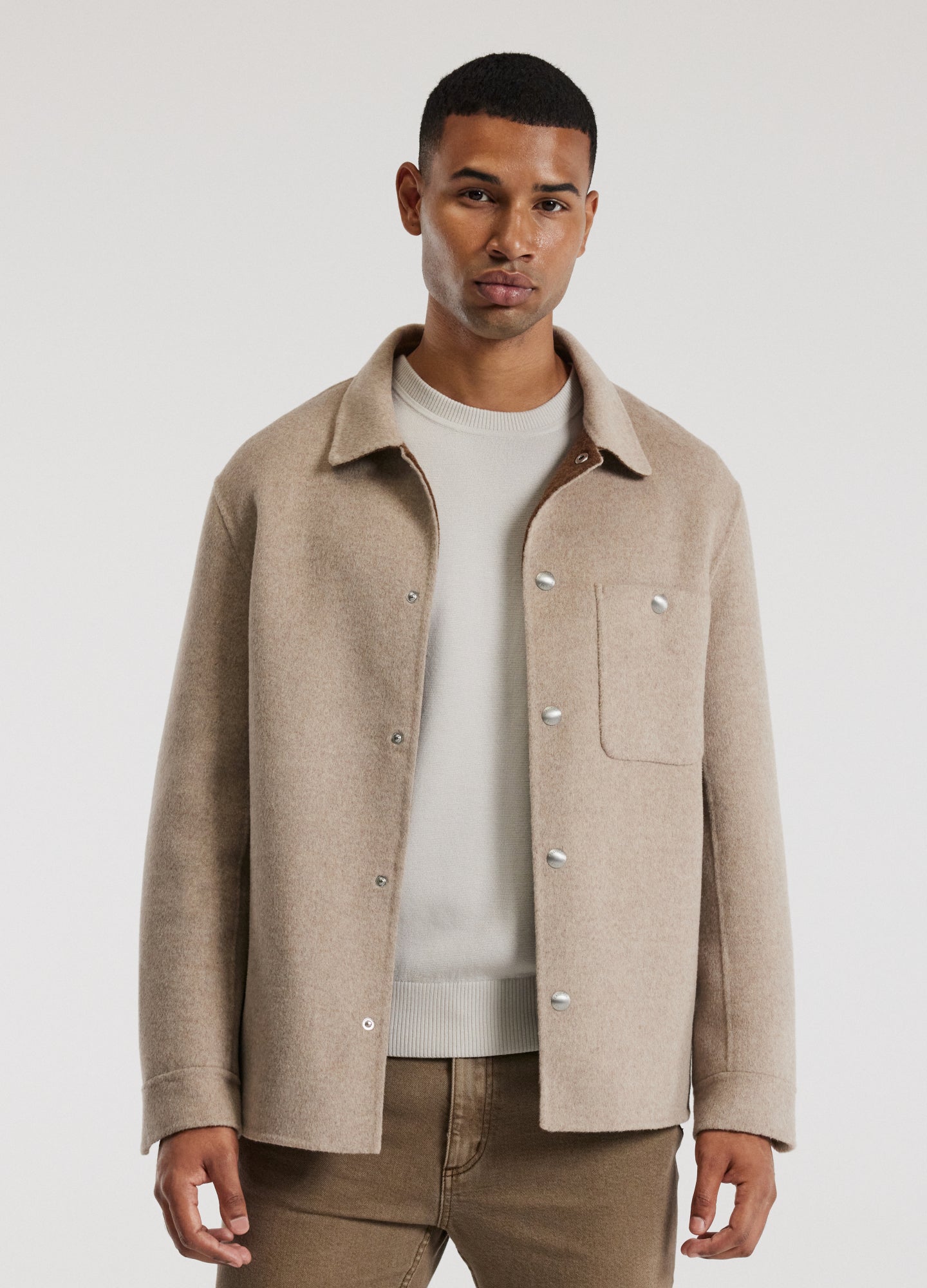Double Face Shirt Jacket Oatmeal