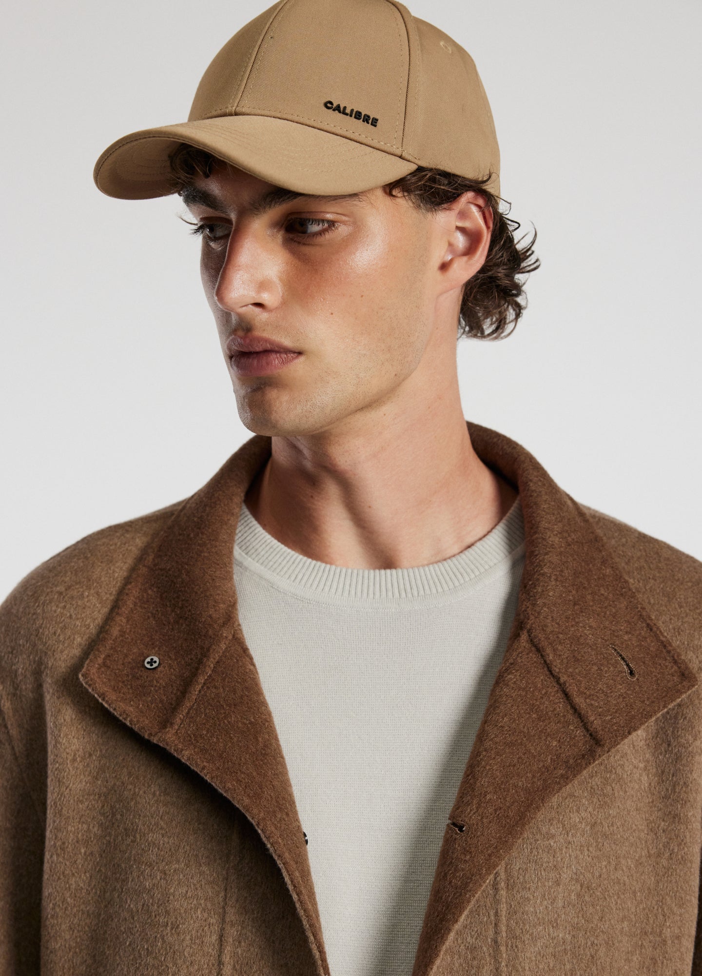 Double Face Funnel Neck Coat Beige Combo
