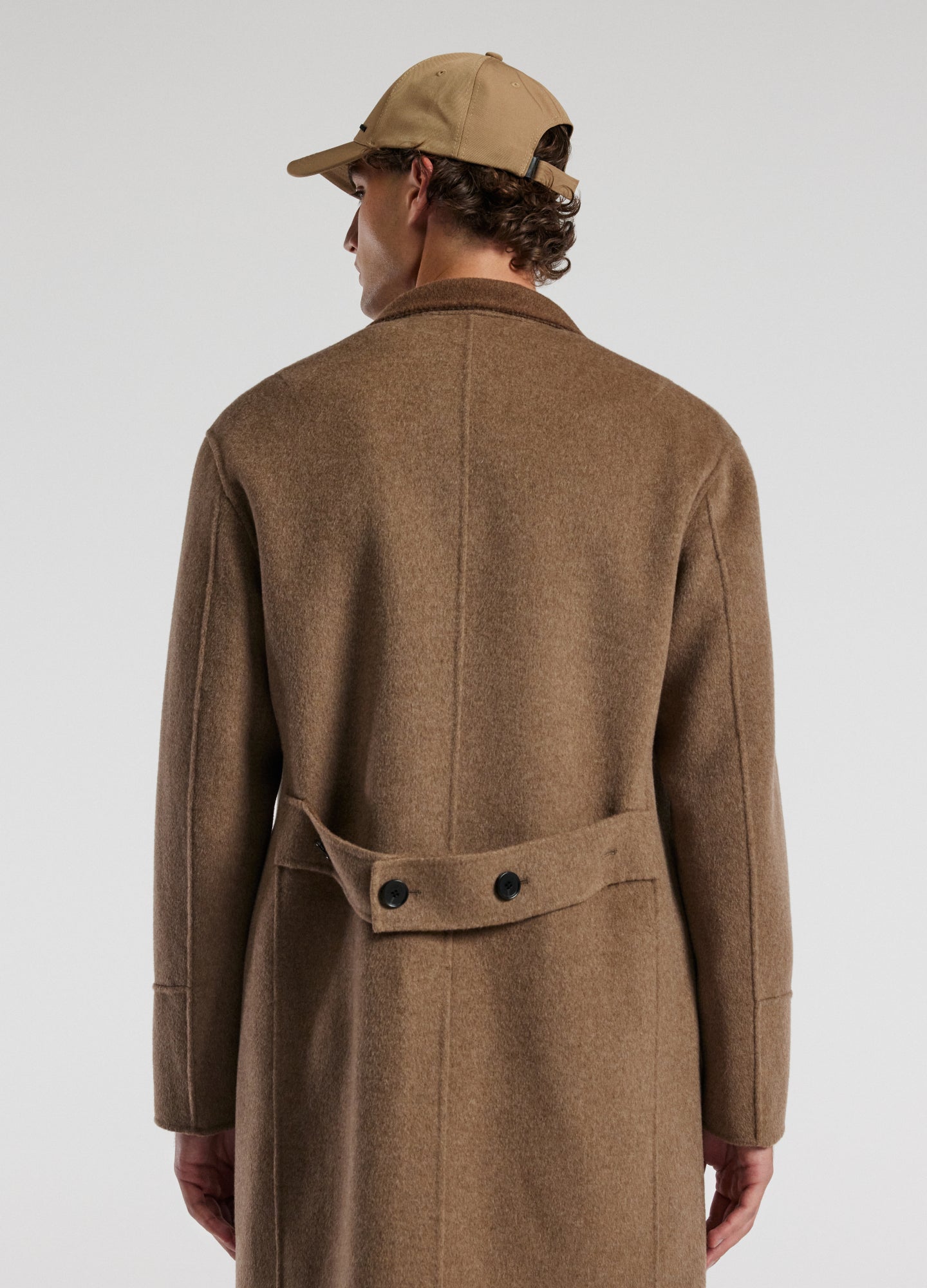 Double Face Funnel Neck Coat Beige Combo
