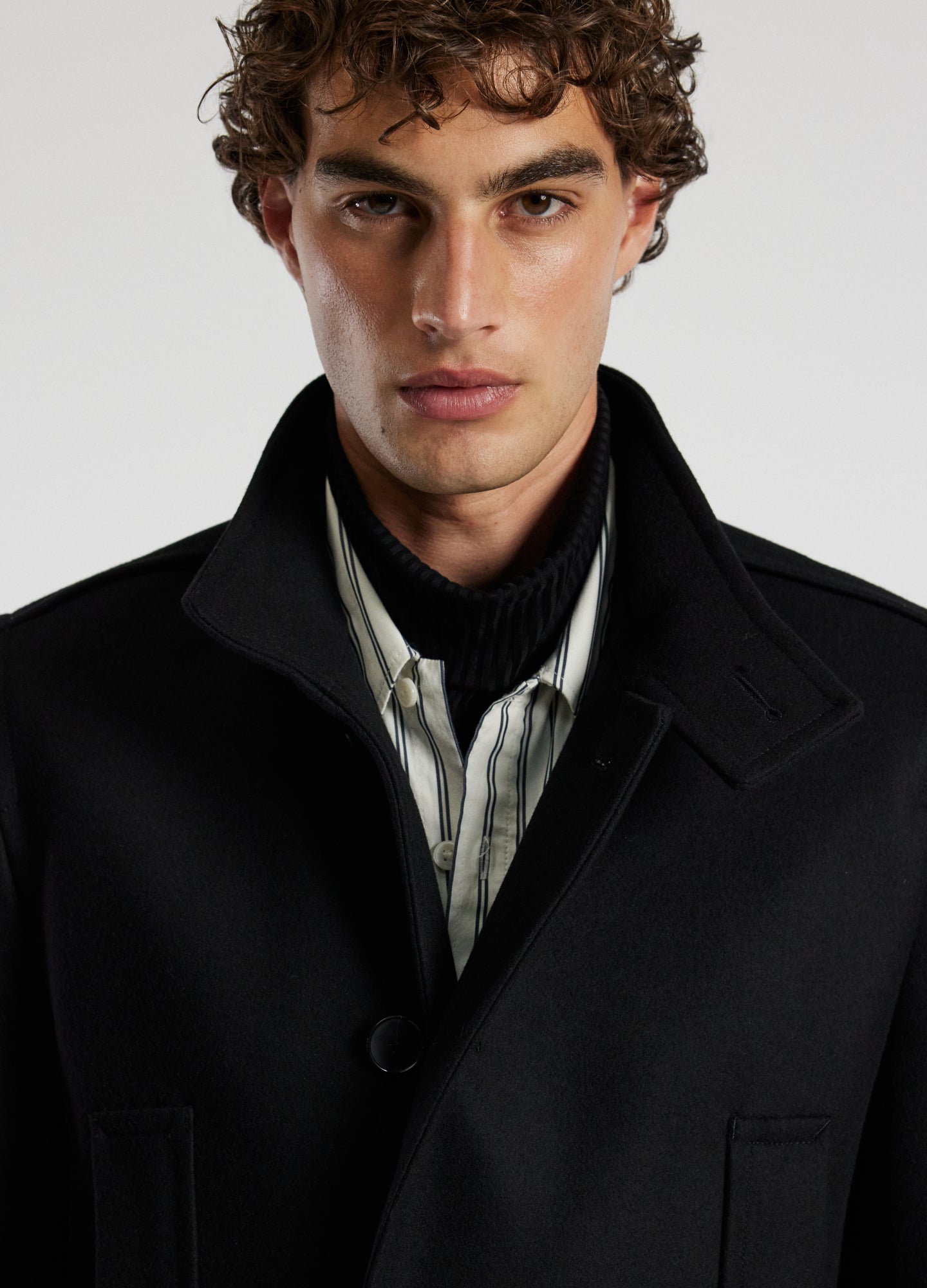Military Melton Coat Black