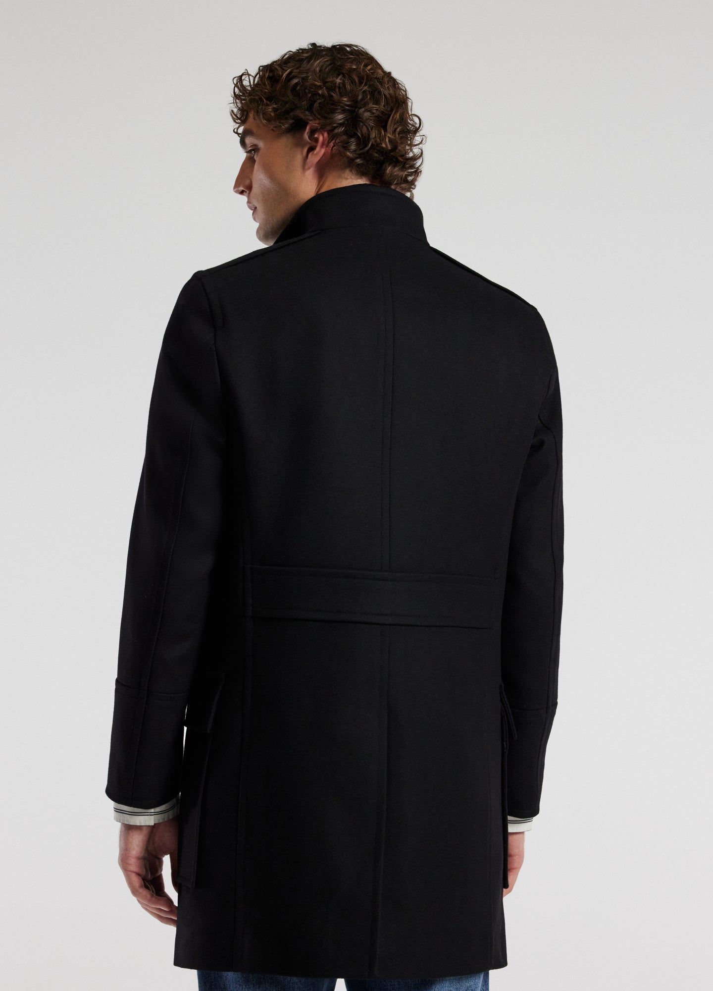 Military Melton Coat Black