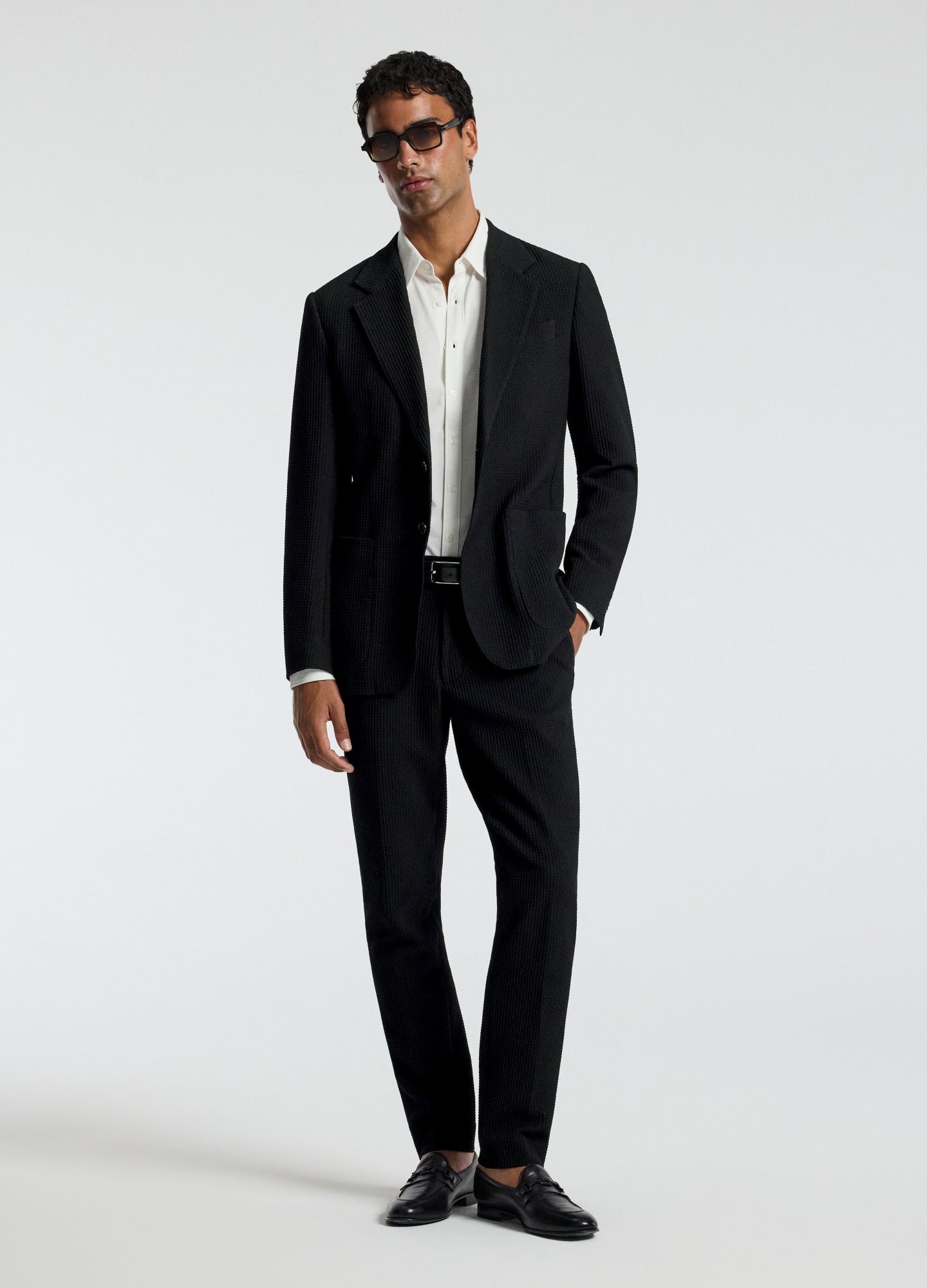 Textured Blazer Black