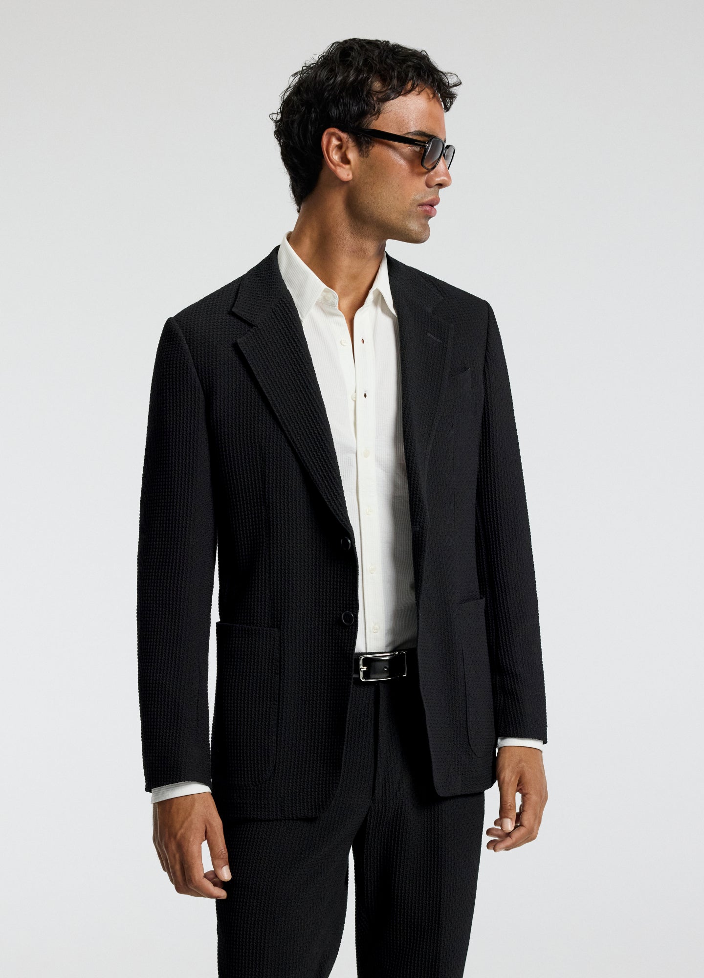 Textured Blazer Black