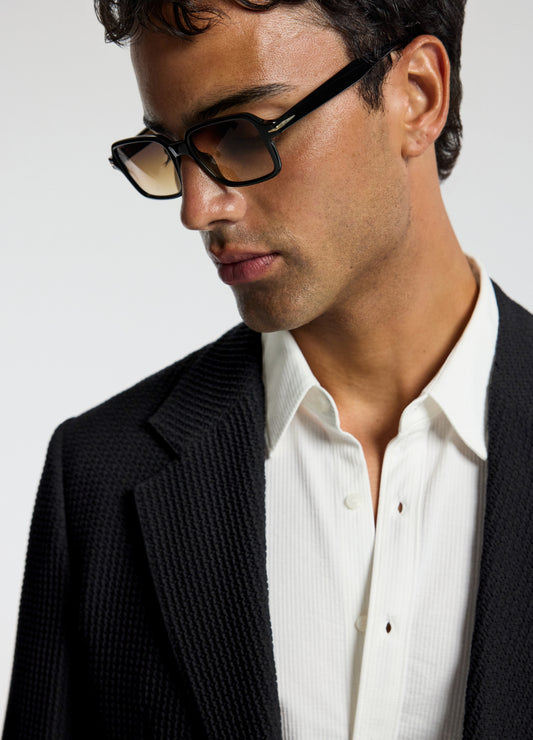 Textured Blazer Black