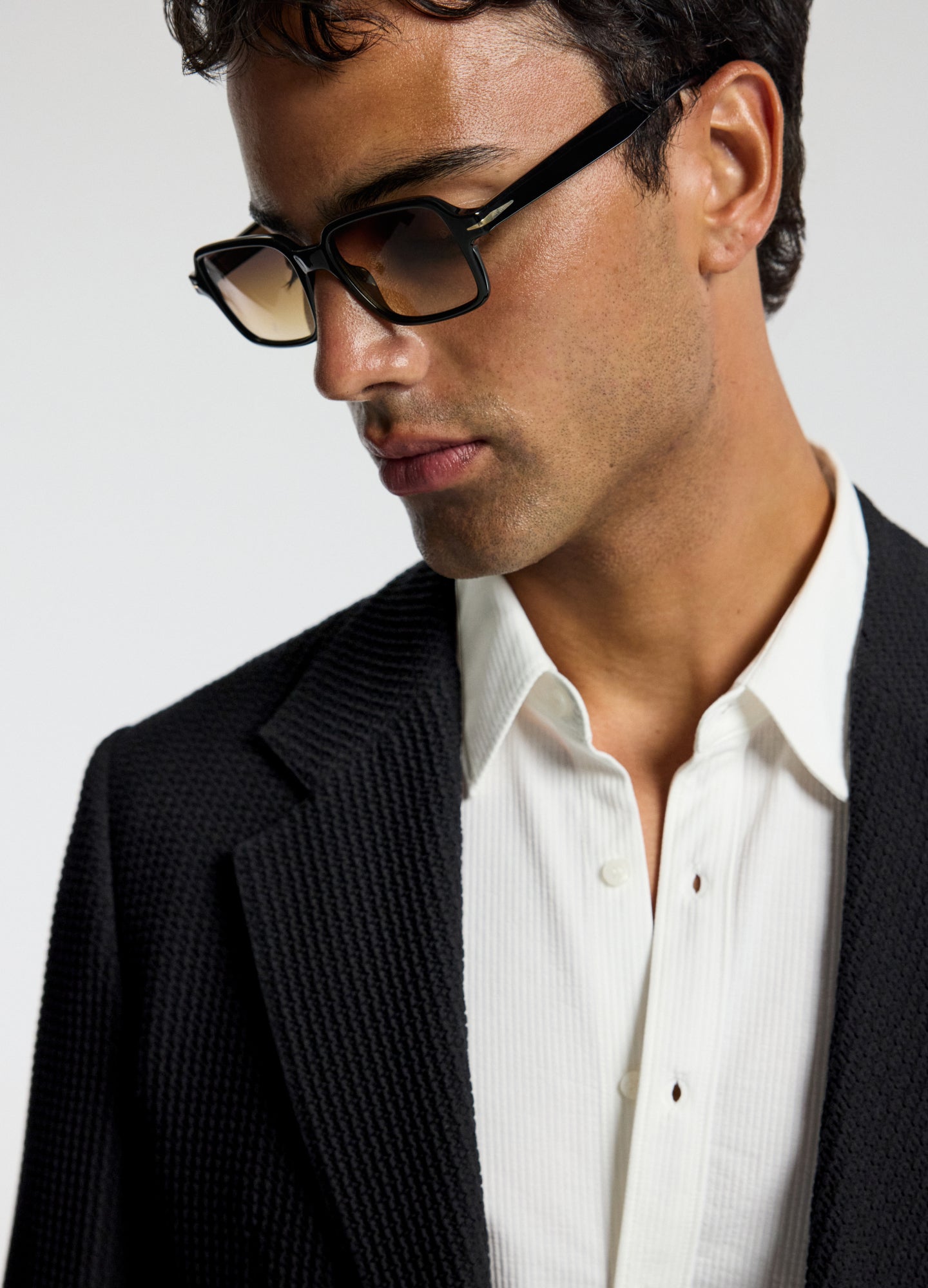 Textured Blazer Black