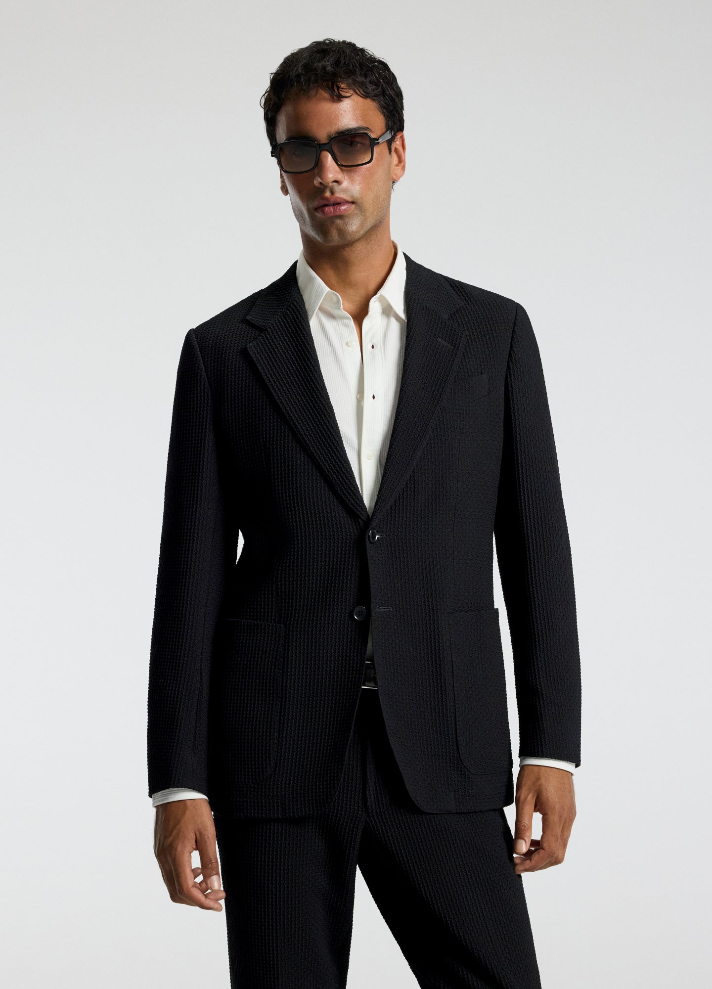 Textured Blazer Black